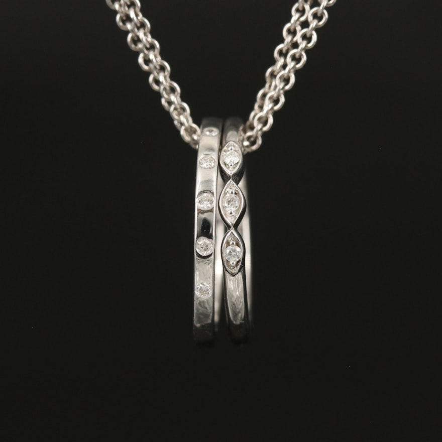 Sterling Silver Diamond Ring Necklace