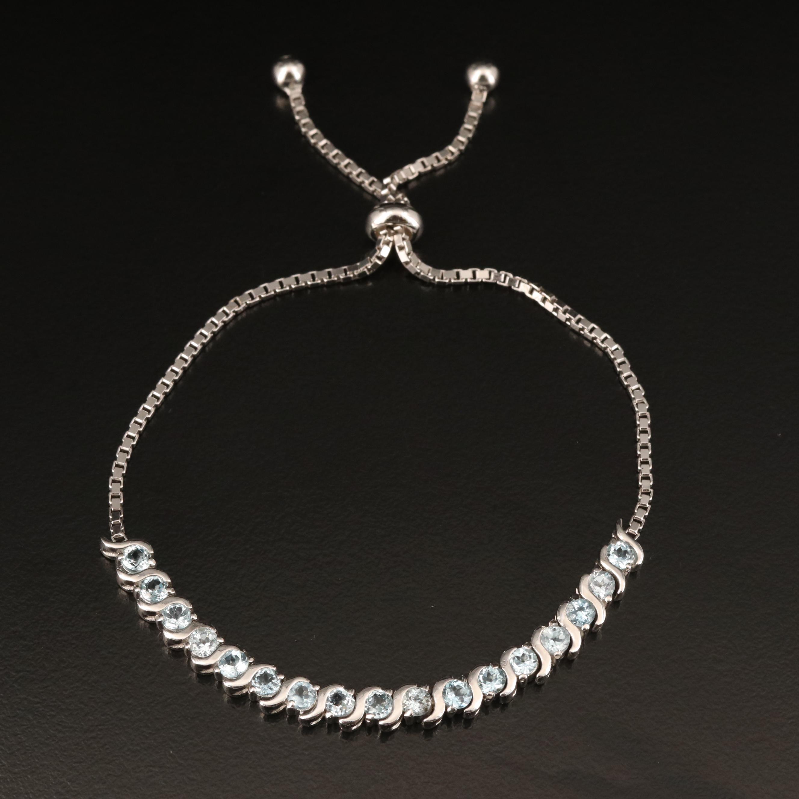 Sterling Sky Blue Bolo Bracelet