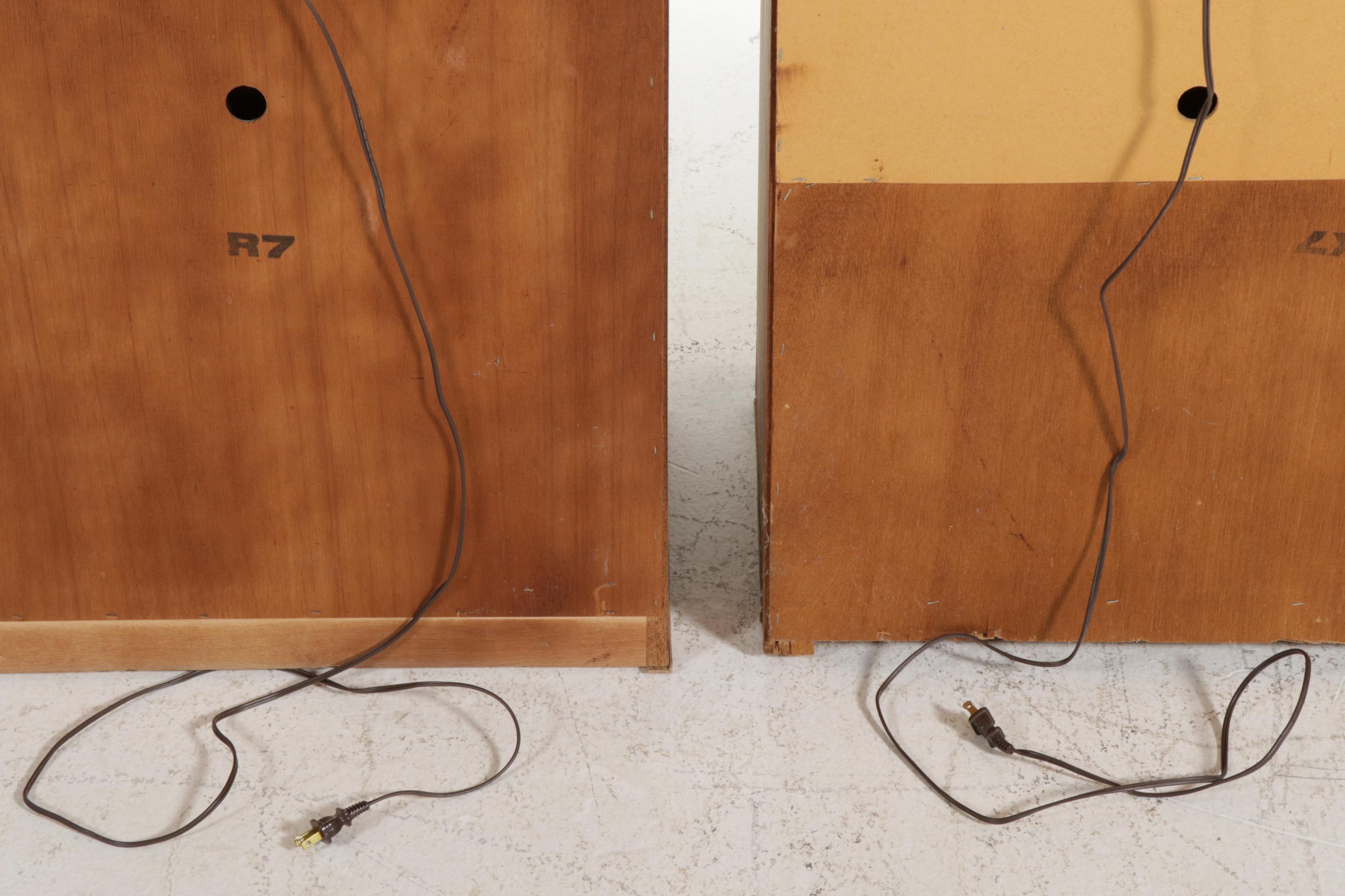 Pair of Wambold Oak Entertainment Center Cabinets, Late 20th Century