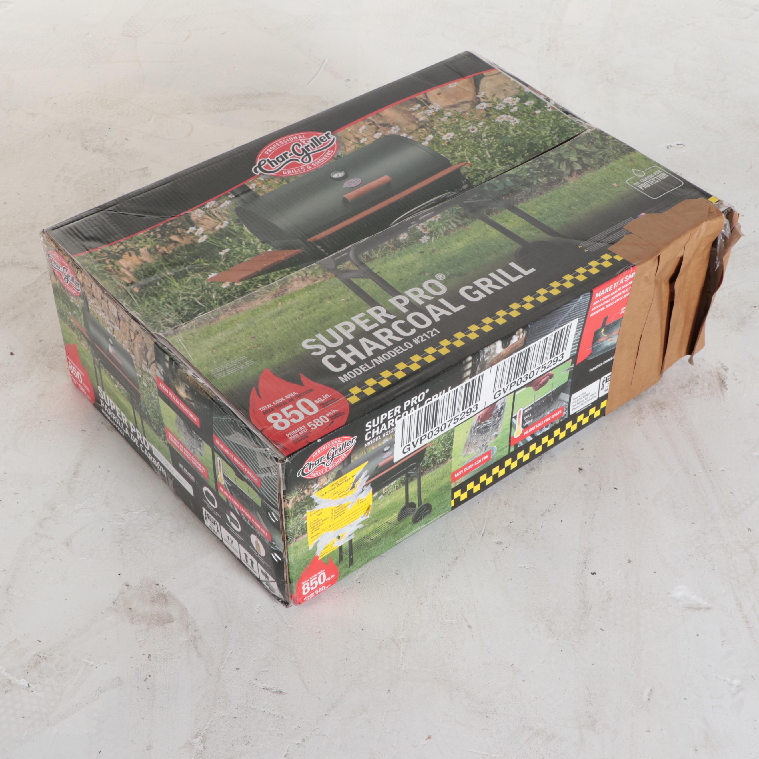 Char-Griller Super Pro Black Barrel Charcoal Grill