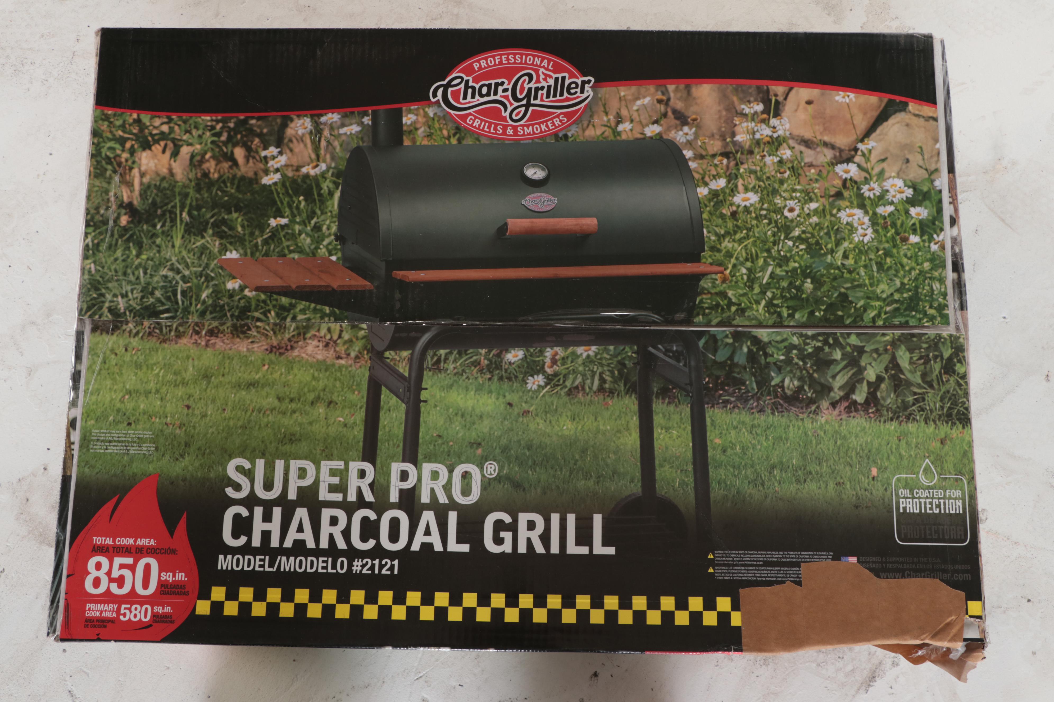 Char-Griller Super Pro Black Barrel Charcoal Grill