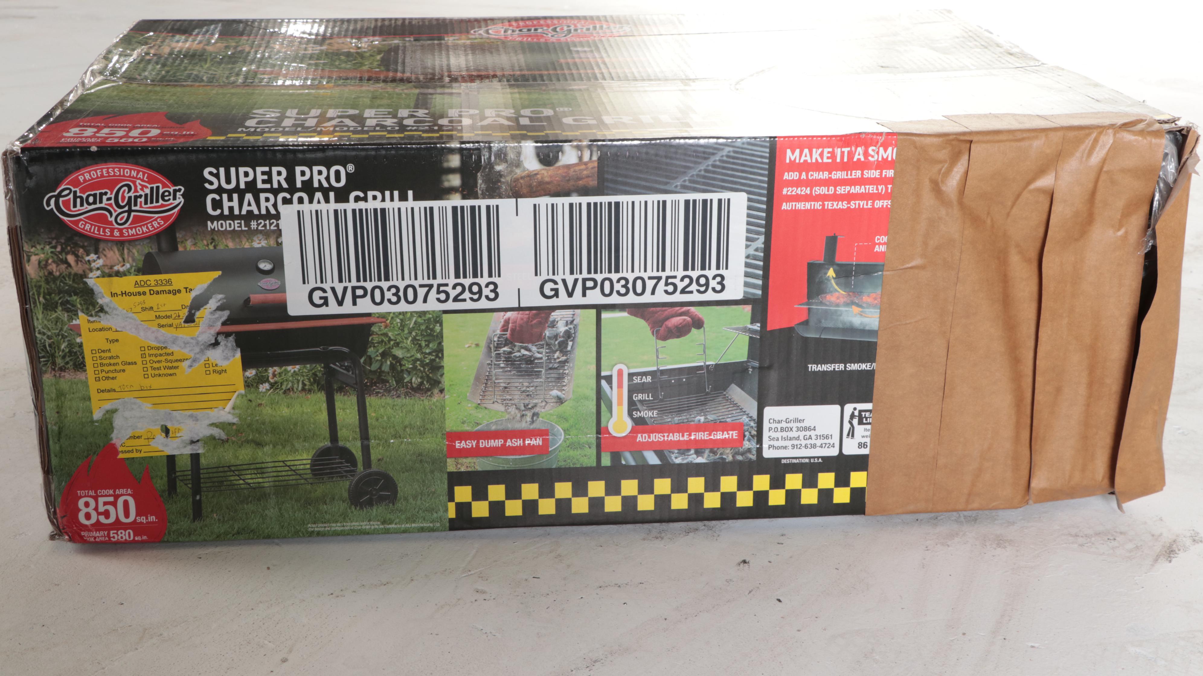 Char-Griller Super Pro Black Barrel Charcoal Grill