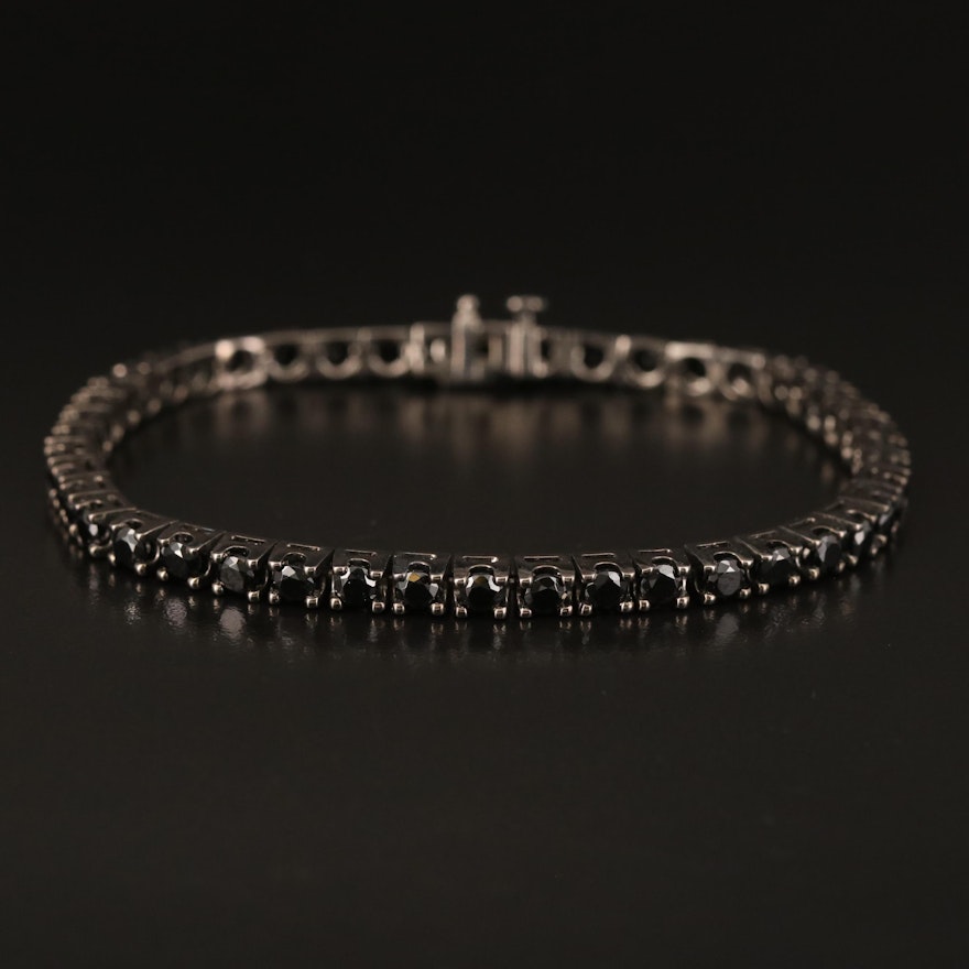 Sterling Spinel Line Bracelet