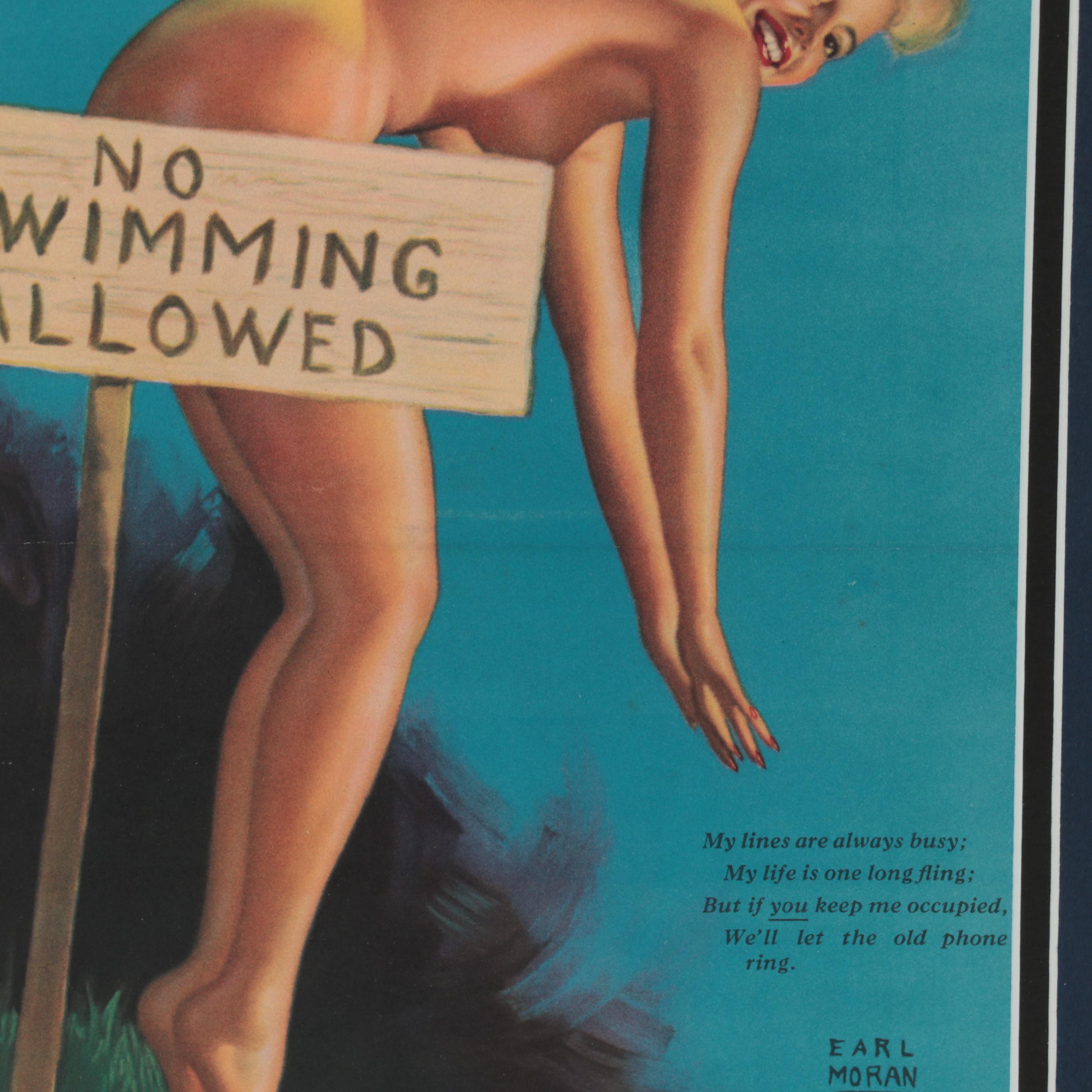 Offset Lithograph After Earl Moran of a Pin-Up Girl