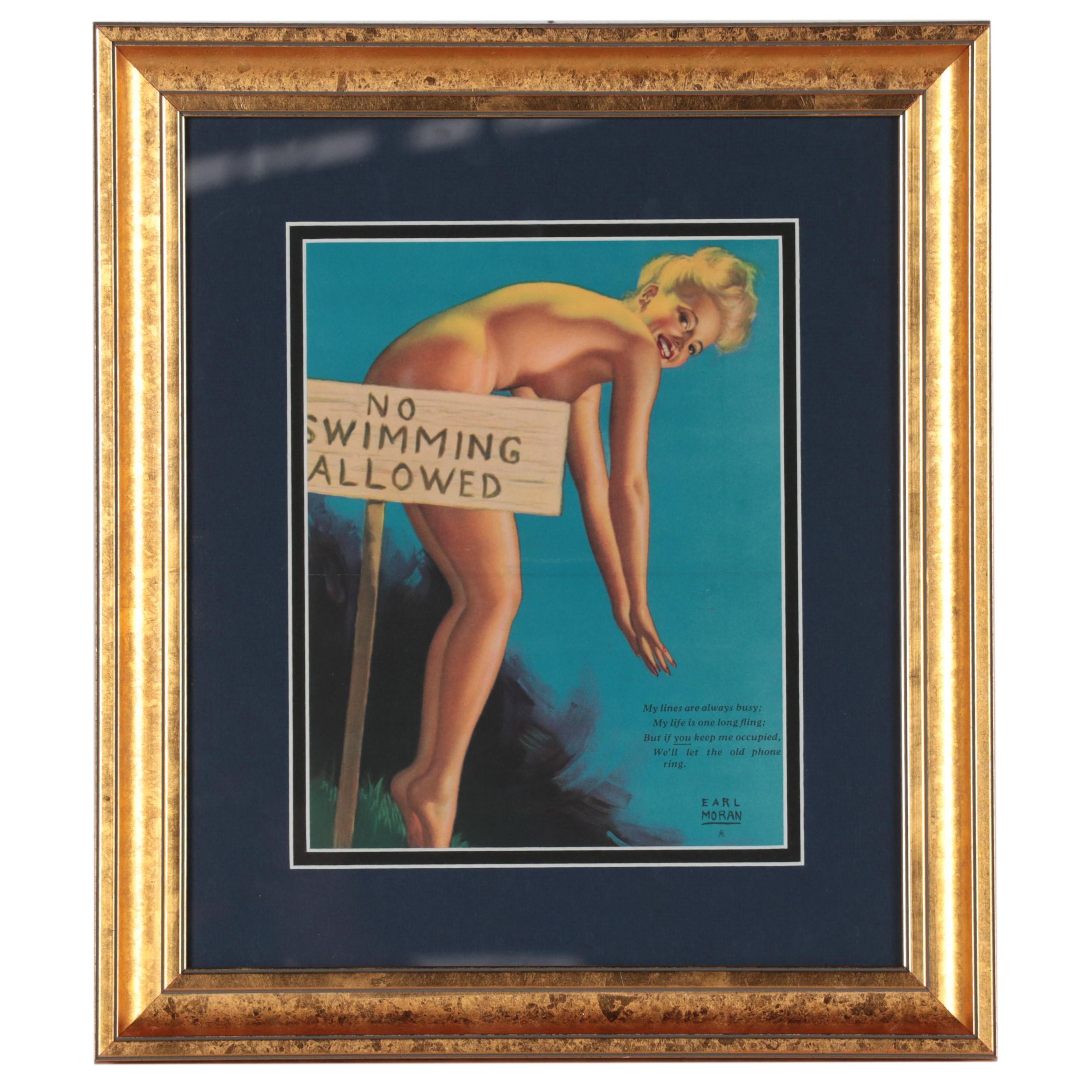 Offset Lithograph After Earl Moran of a Pin-Up Girl