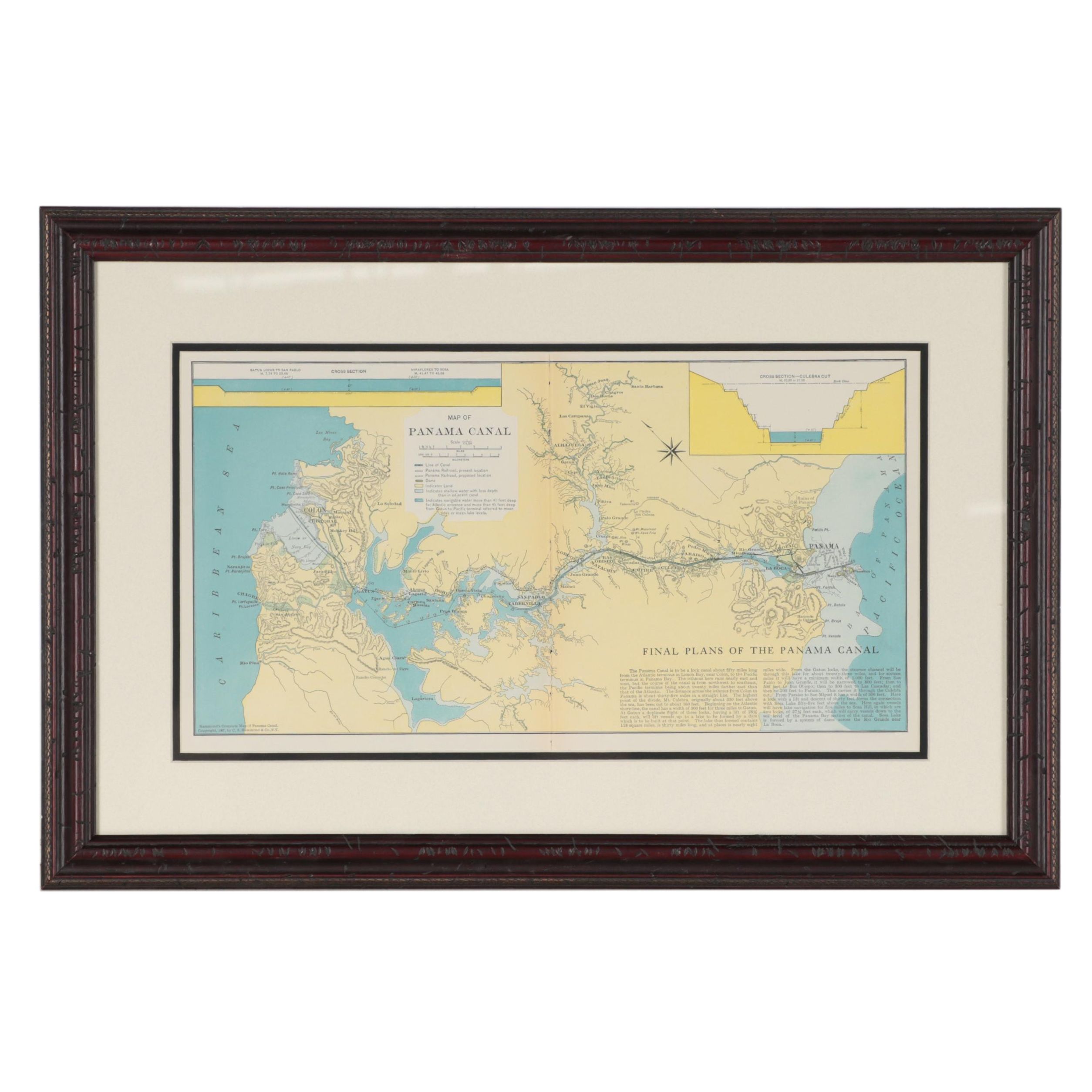Engraved "Rammond's Complete Map of Panama Canal," Early 20th Century