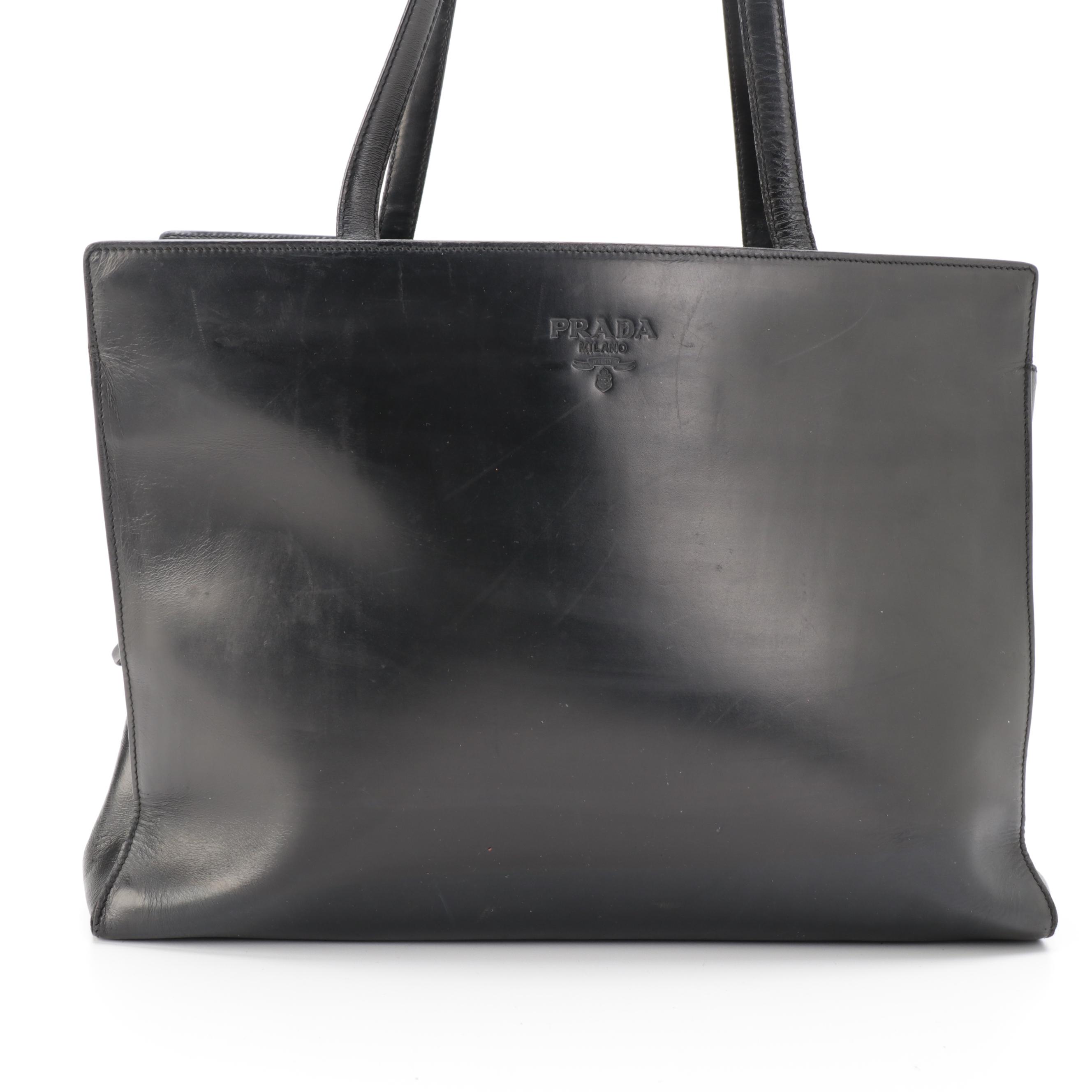 Prada Black Leather Shoulder Bag