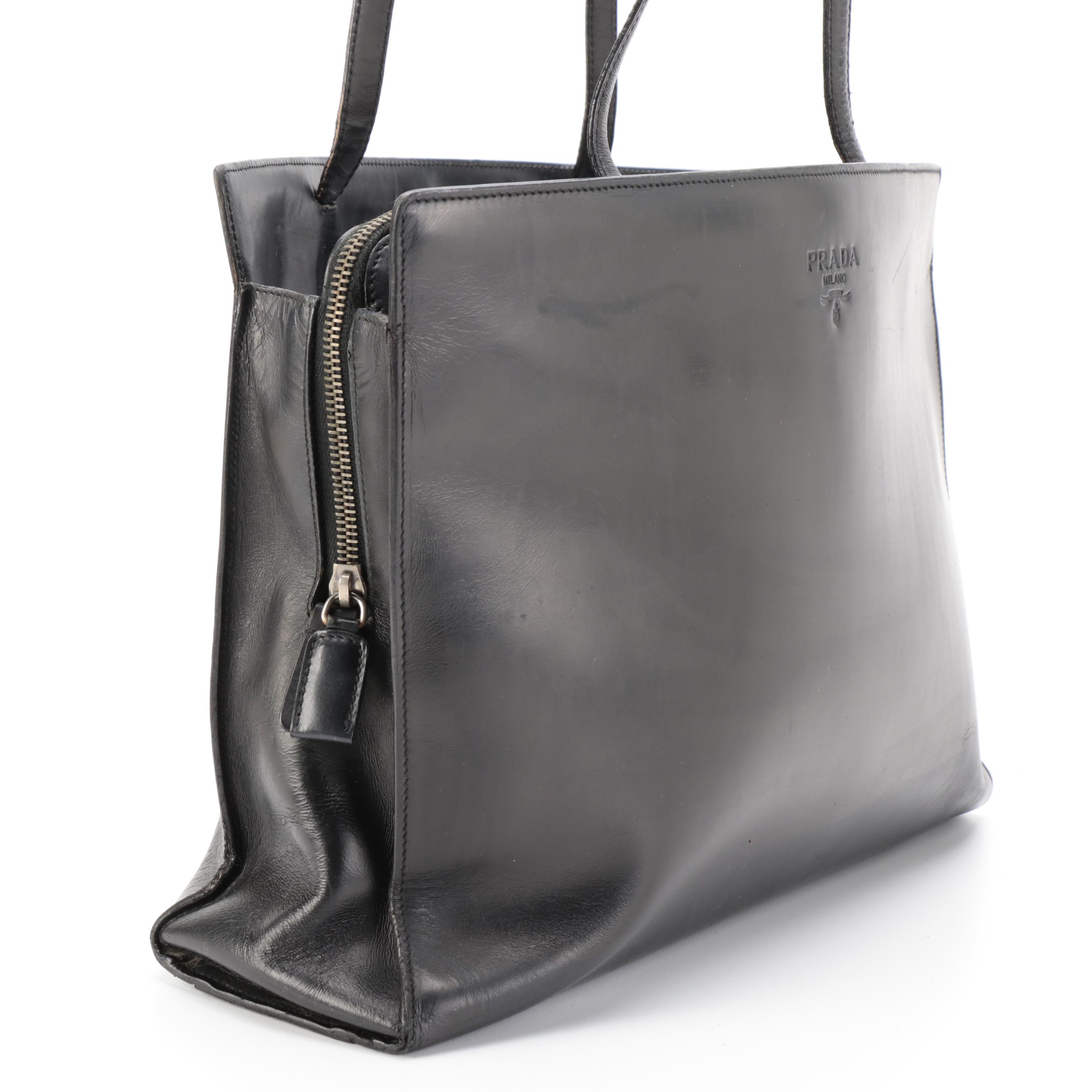 Prada Black Leather Shoulder Bag