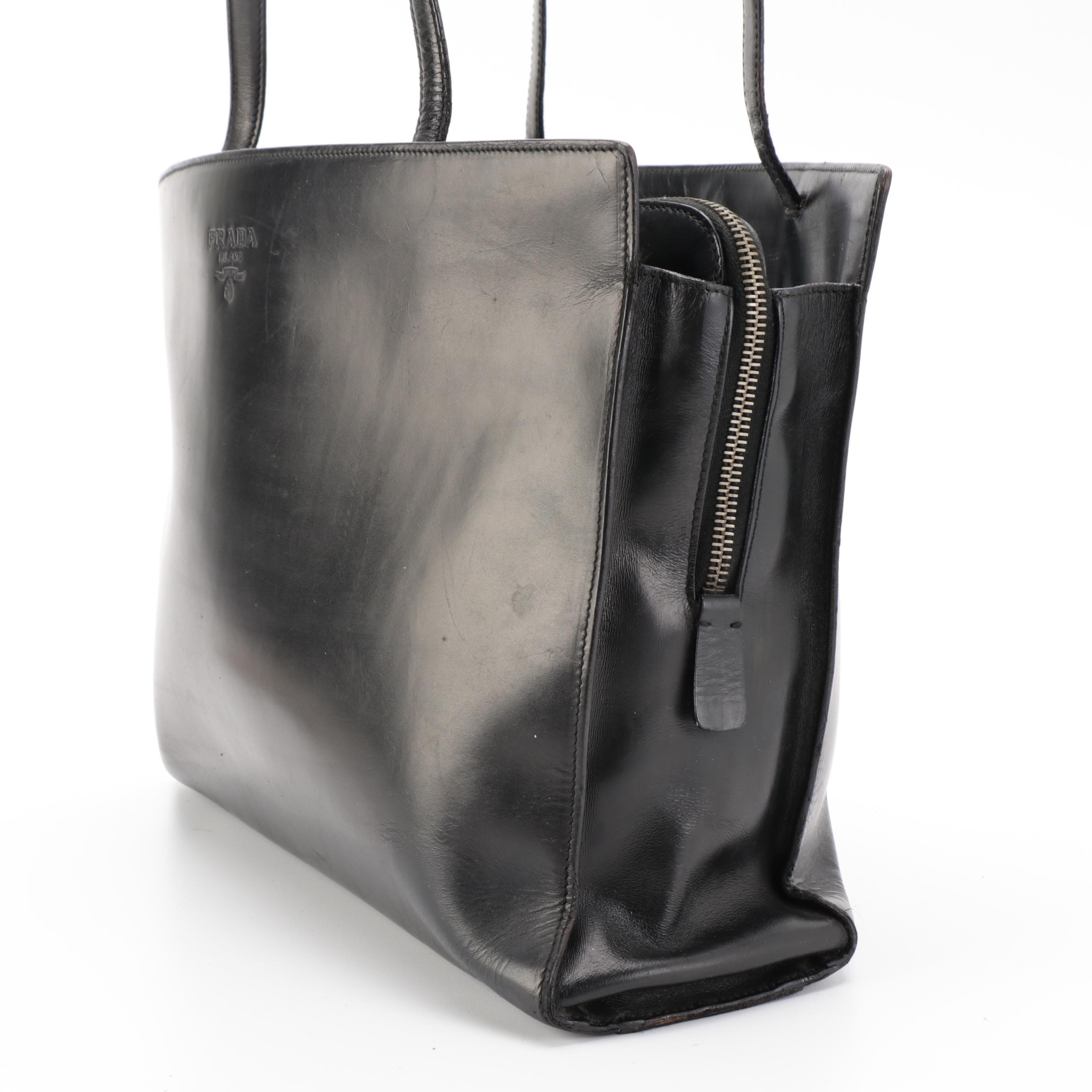 Prada Black Leather Shoulder Bag