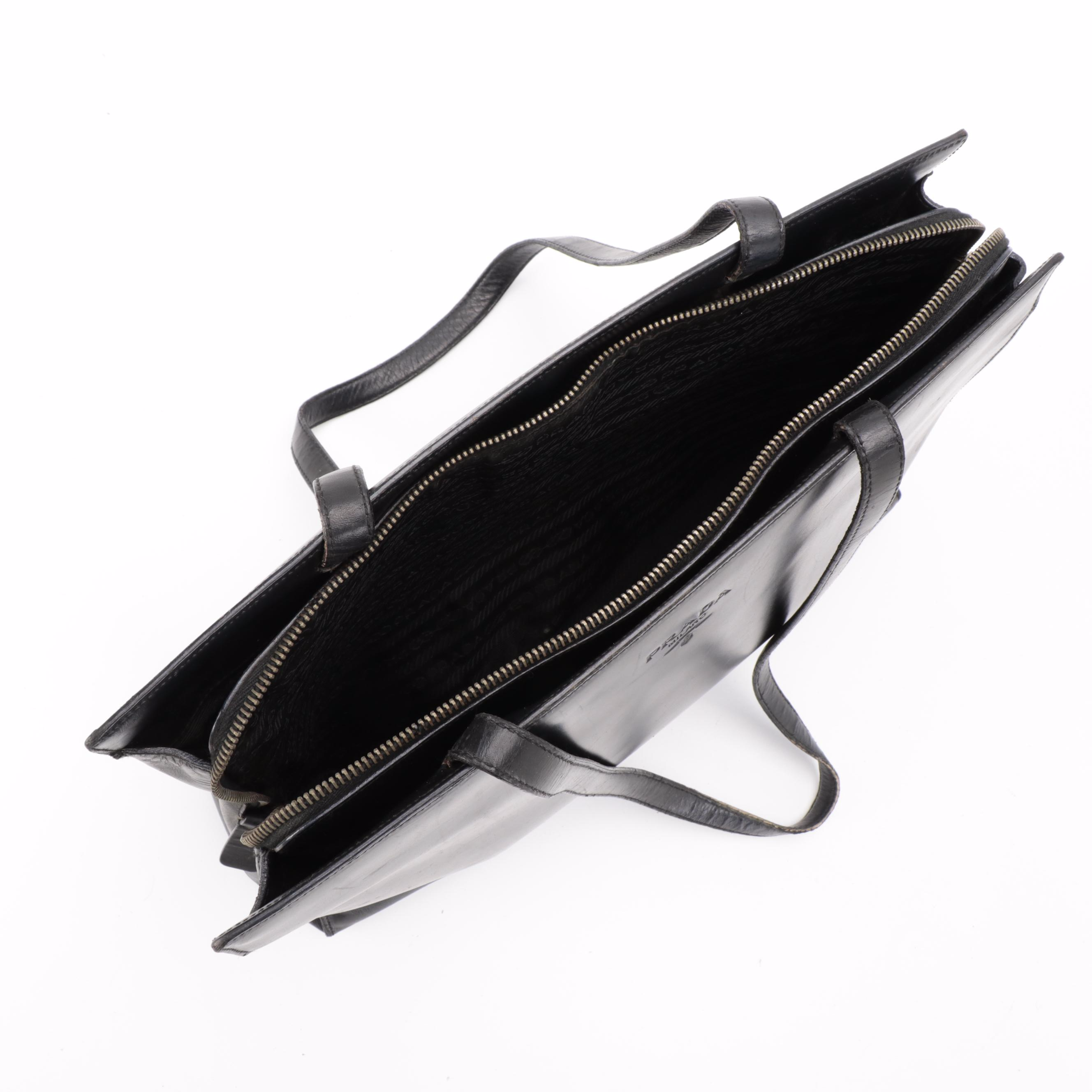 Prada Black Leather Shoulder Bag