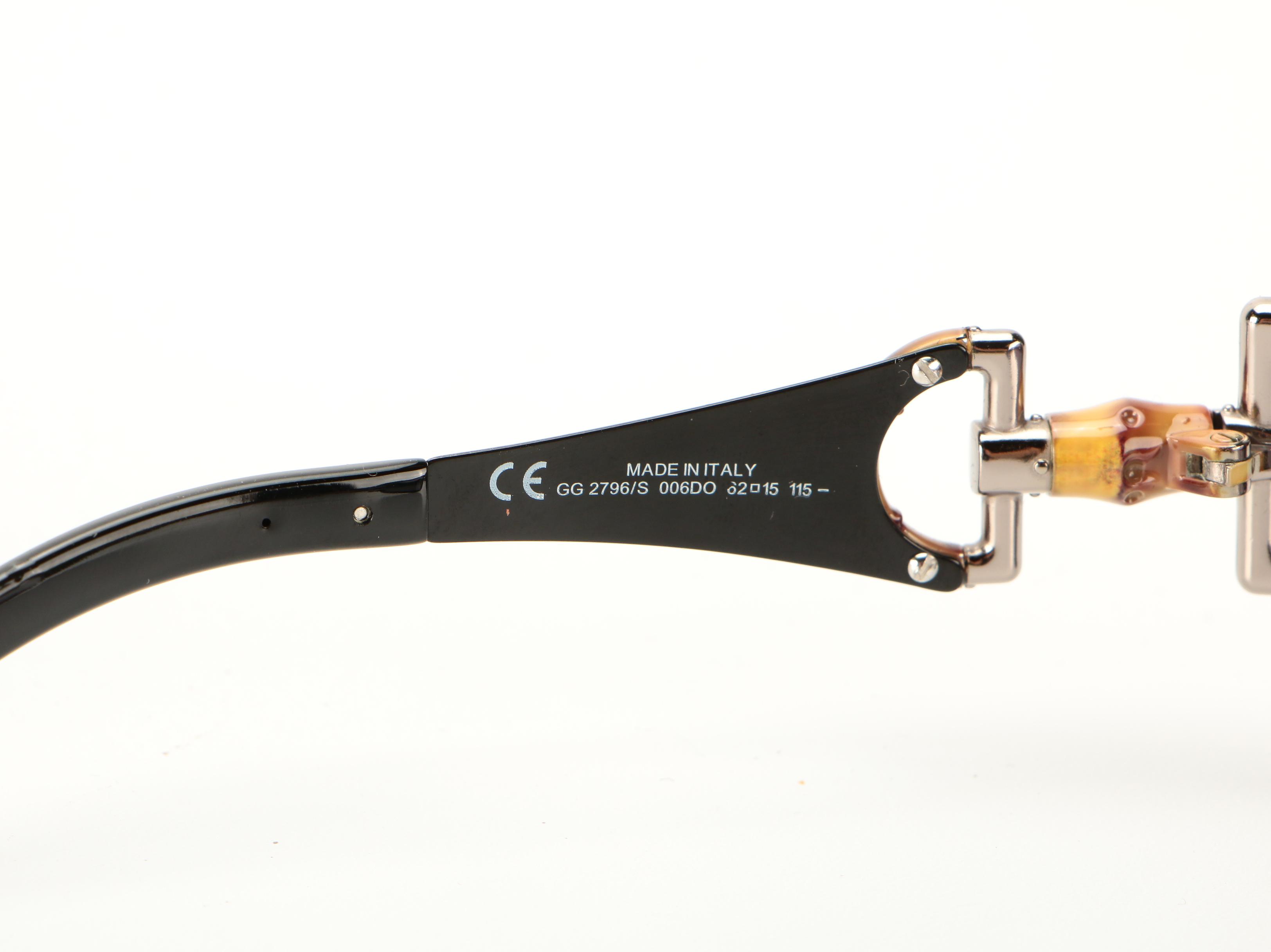 Gucci GG2796 Resin Bamboo Horsebit Sunglasses with Case