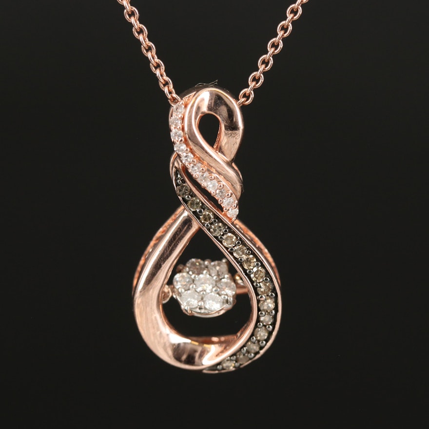 Sterling Silver Diamond En Tremblant Necklace