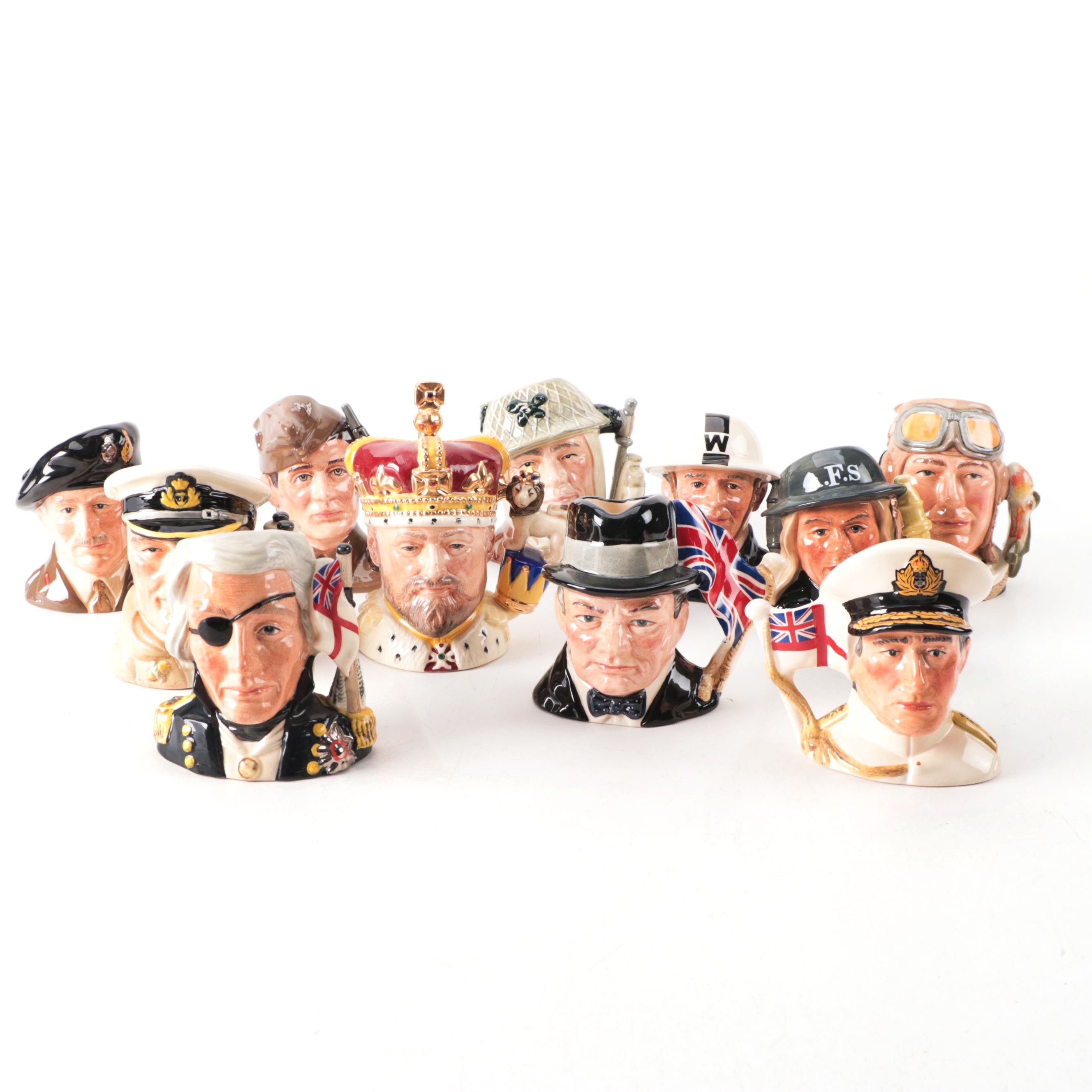 Royal Doulton "The Airman", "The Soldier" and Other Character Jugs