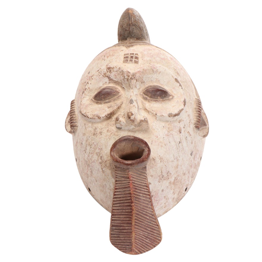 West African Inspired Hand-Carved Mask