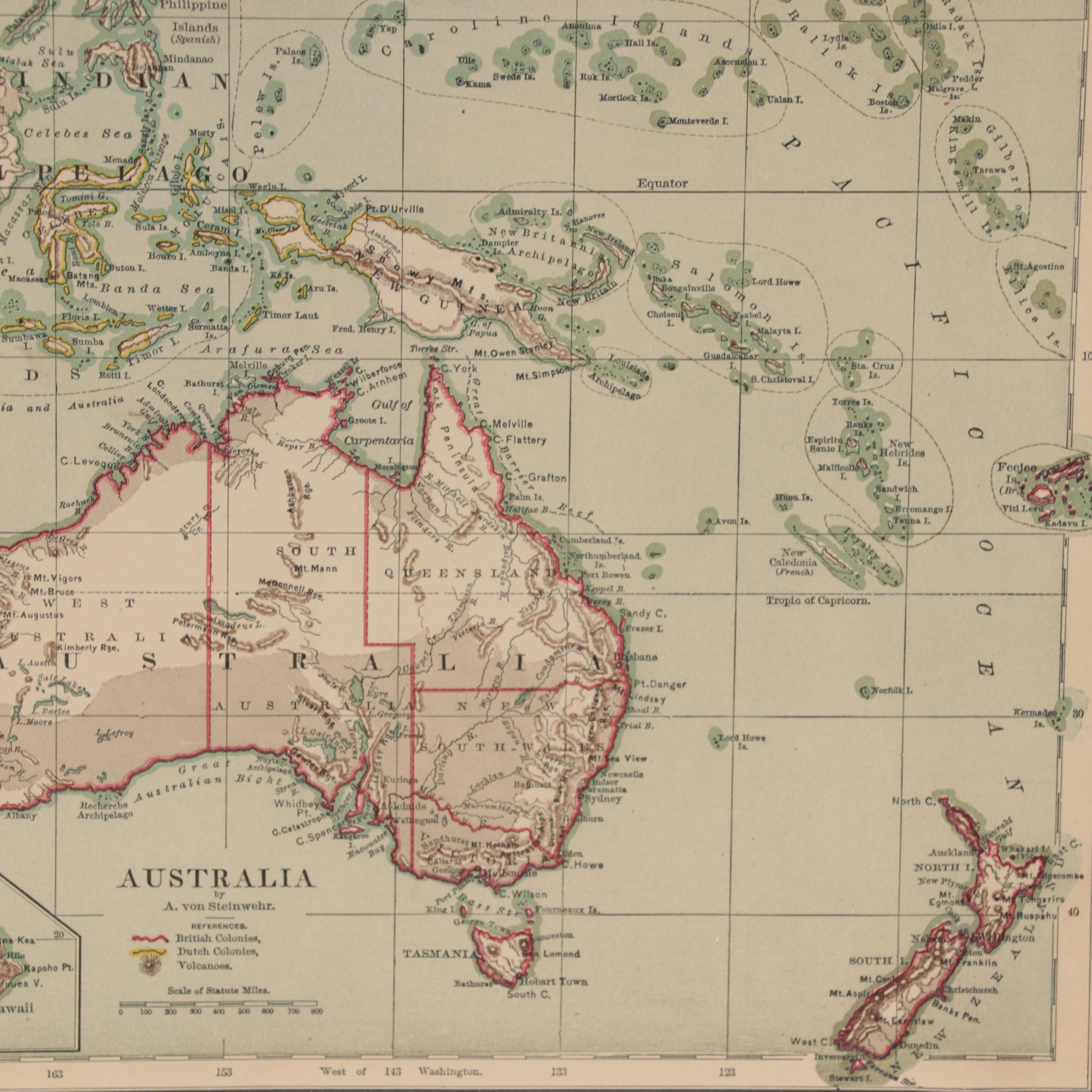 Adolph von Steinwehr Wax Engraving Map "Australia"