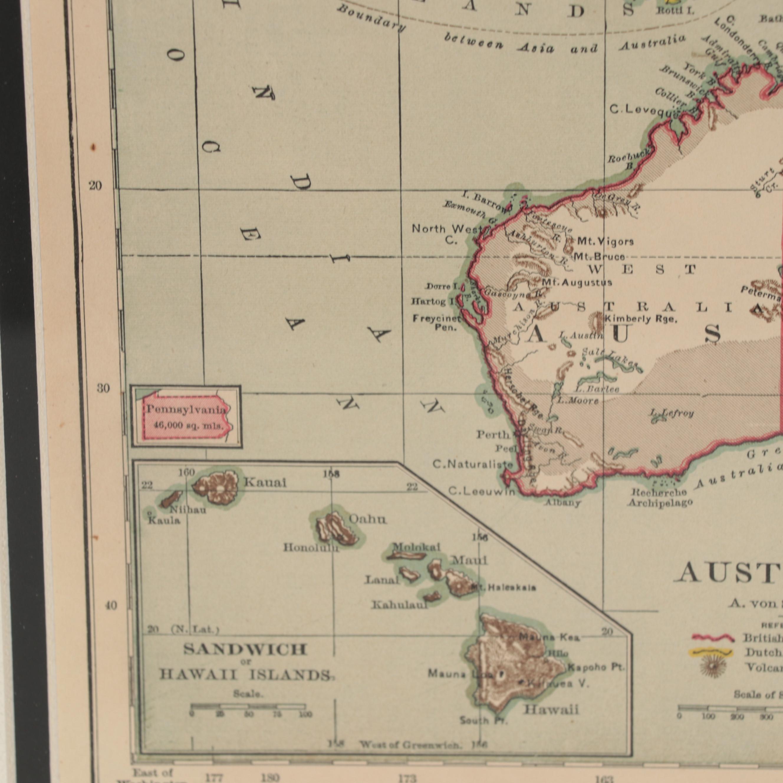 Adolph von Steinwehr Wax Engraving Map "Australia"