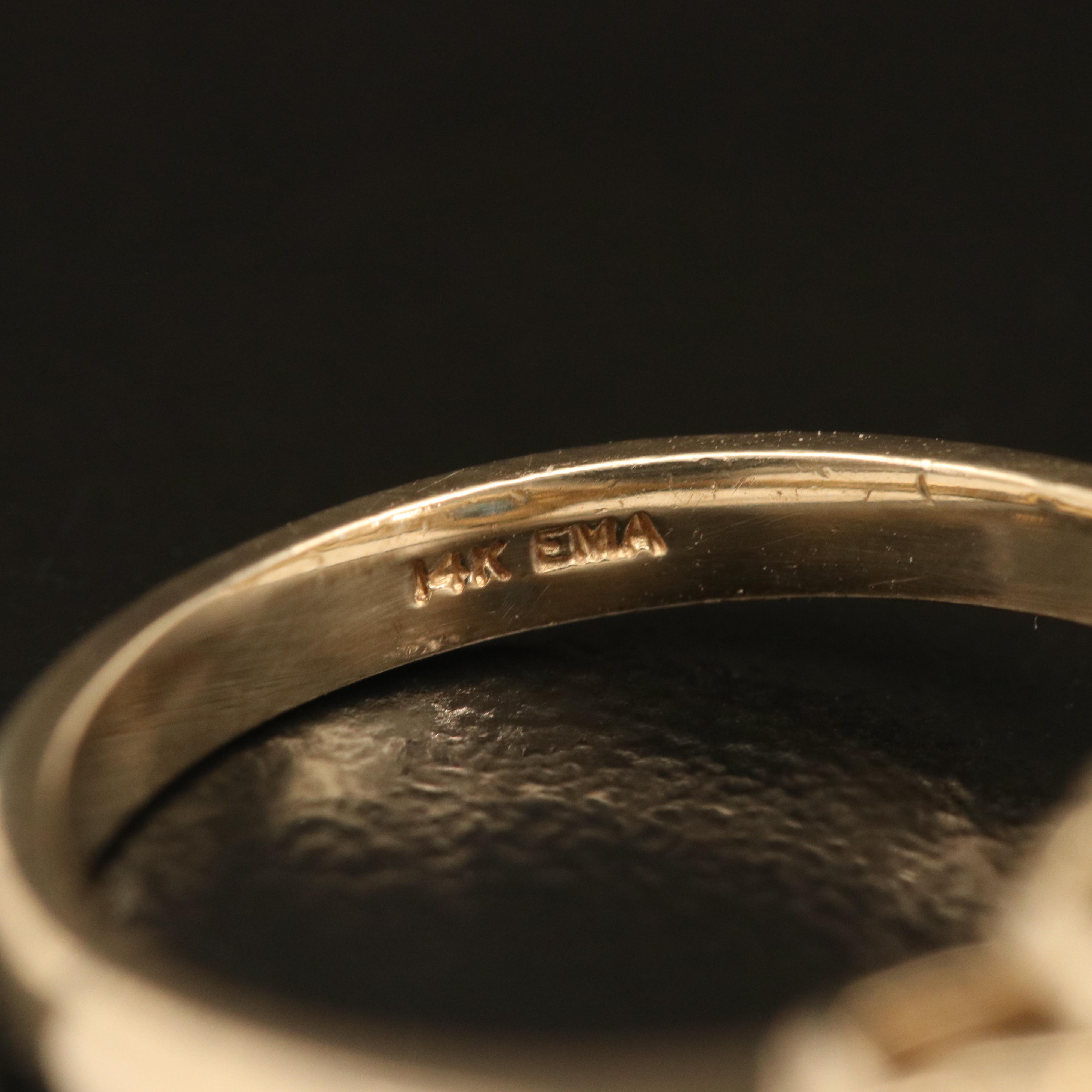 14K Sapphire and Diamond Floral Ring