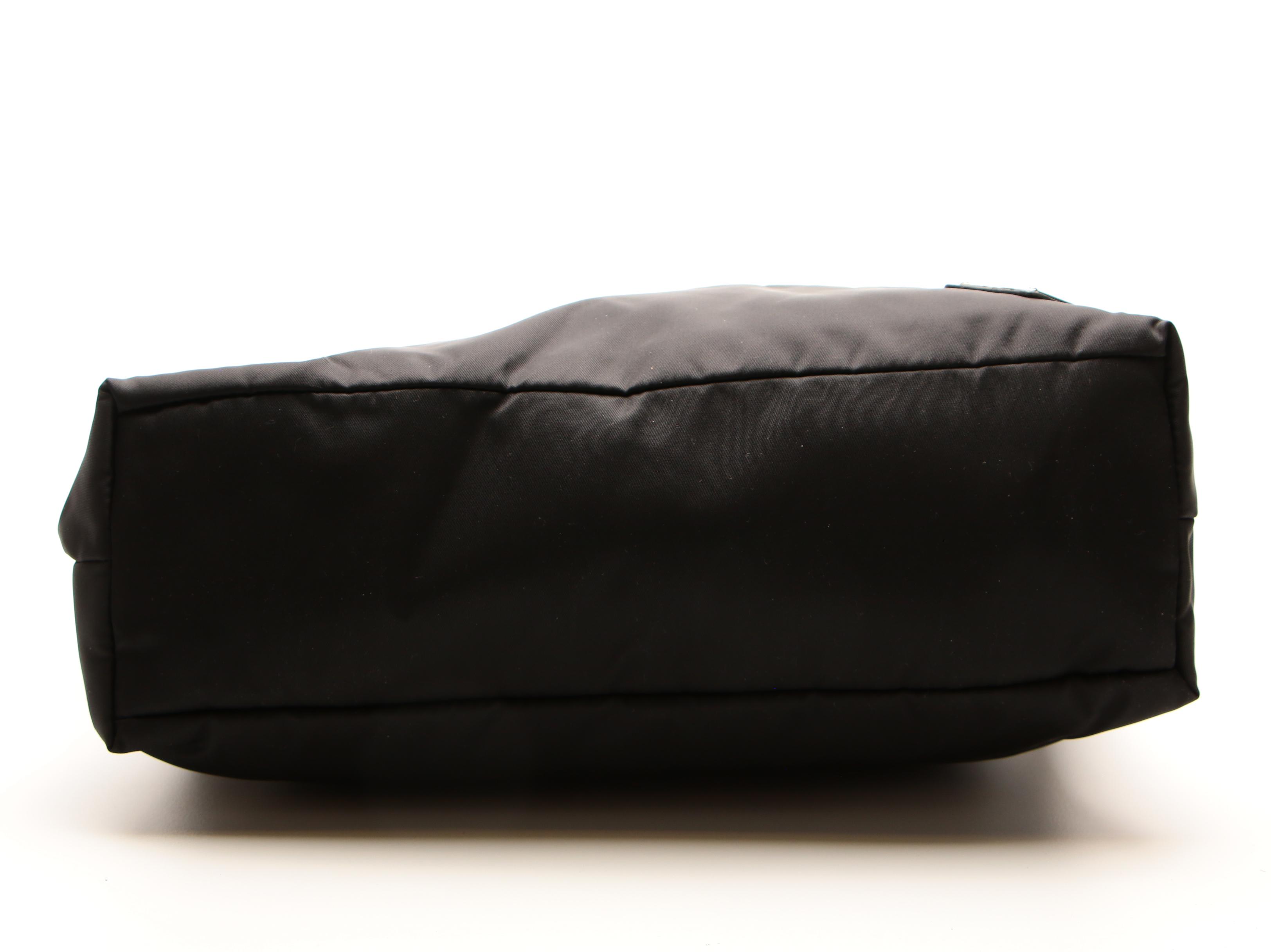 Prada Shoulder Bag in Black Tessuto Nylon with Leather Trim