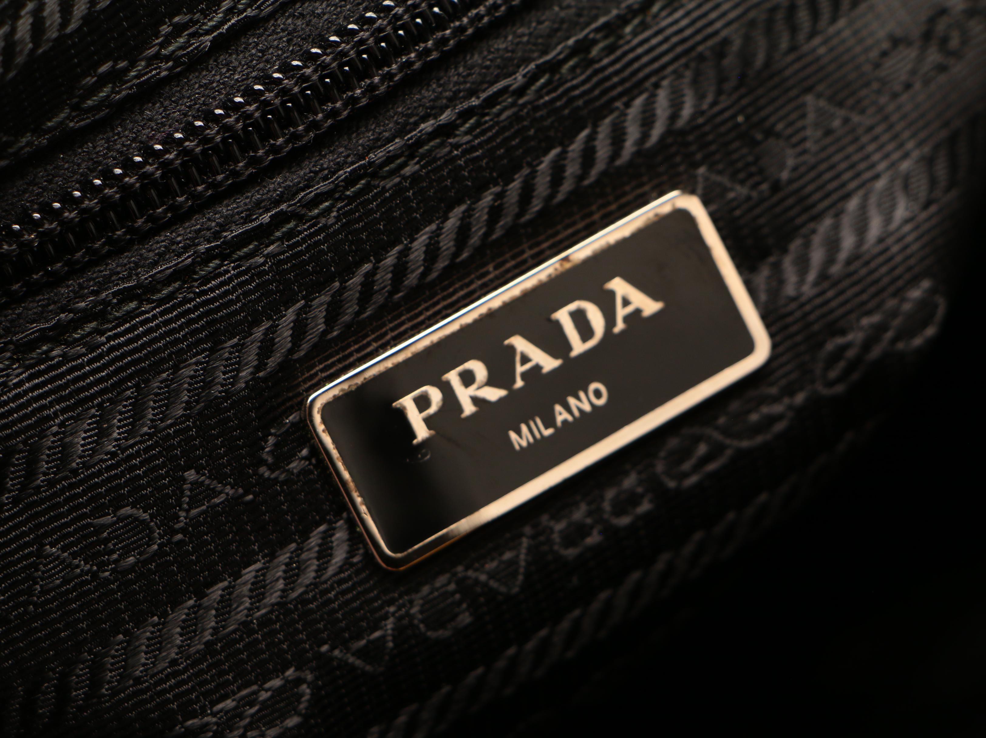 Prada Shoulder Bag in Black Tessuto Nylon with Leather Trim