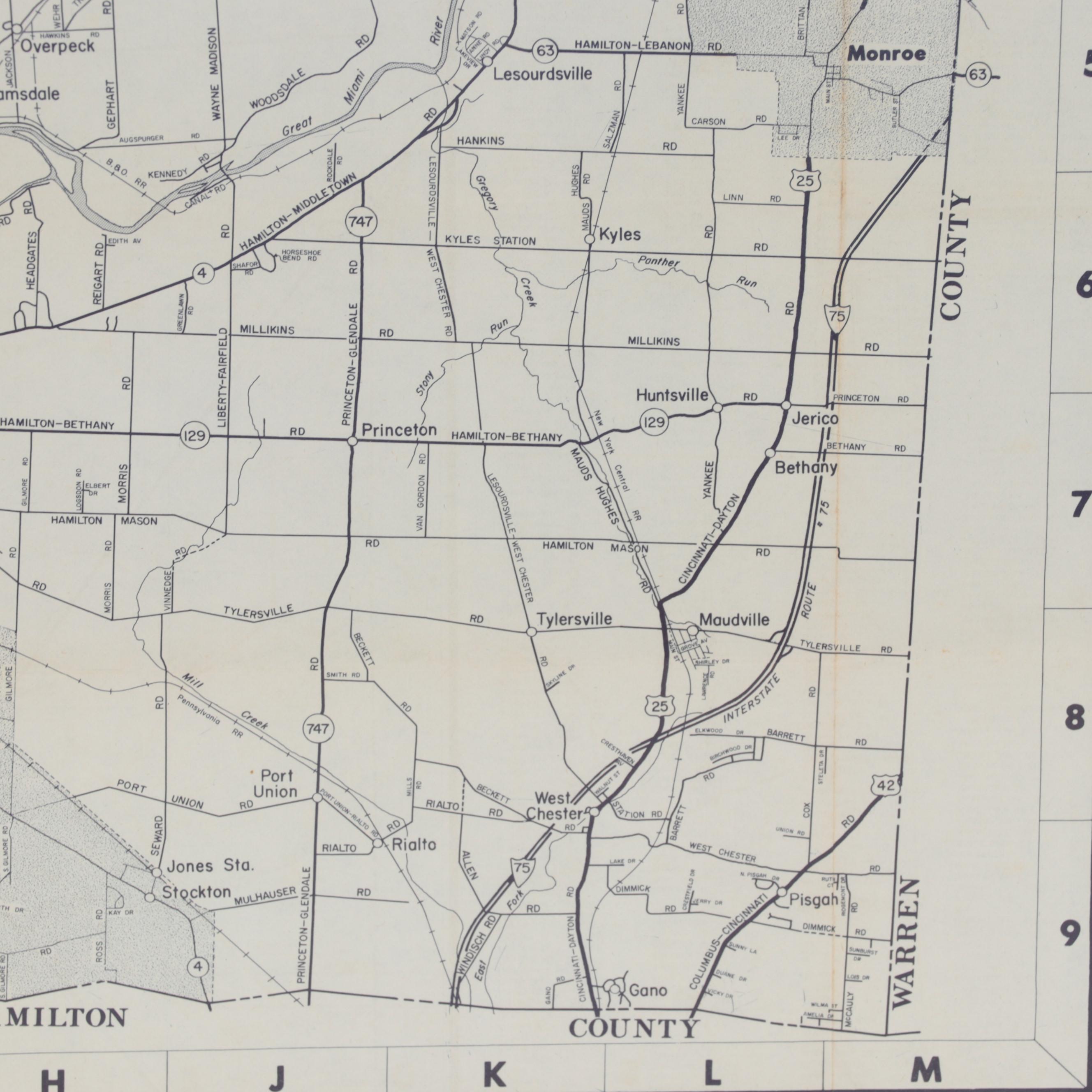 Map Corporation of American Lithograph "Map of Butler County"