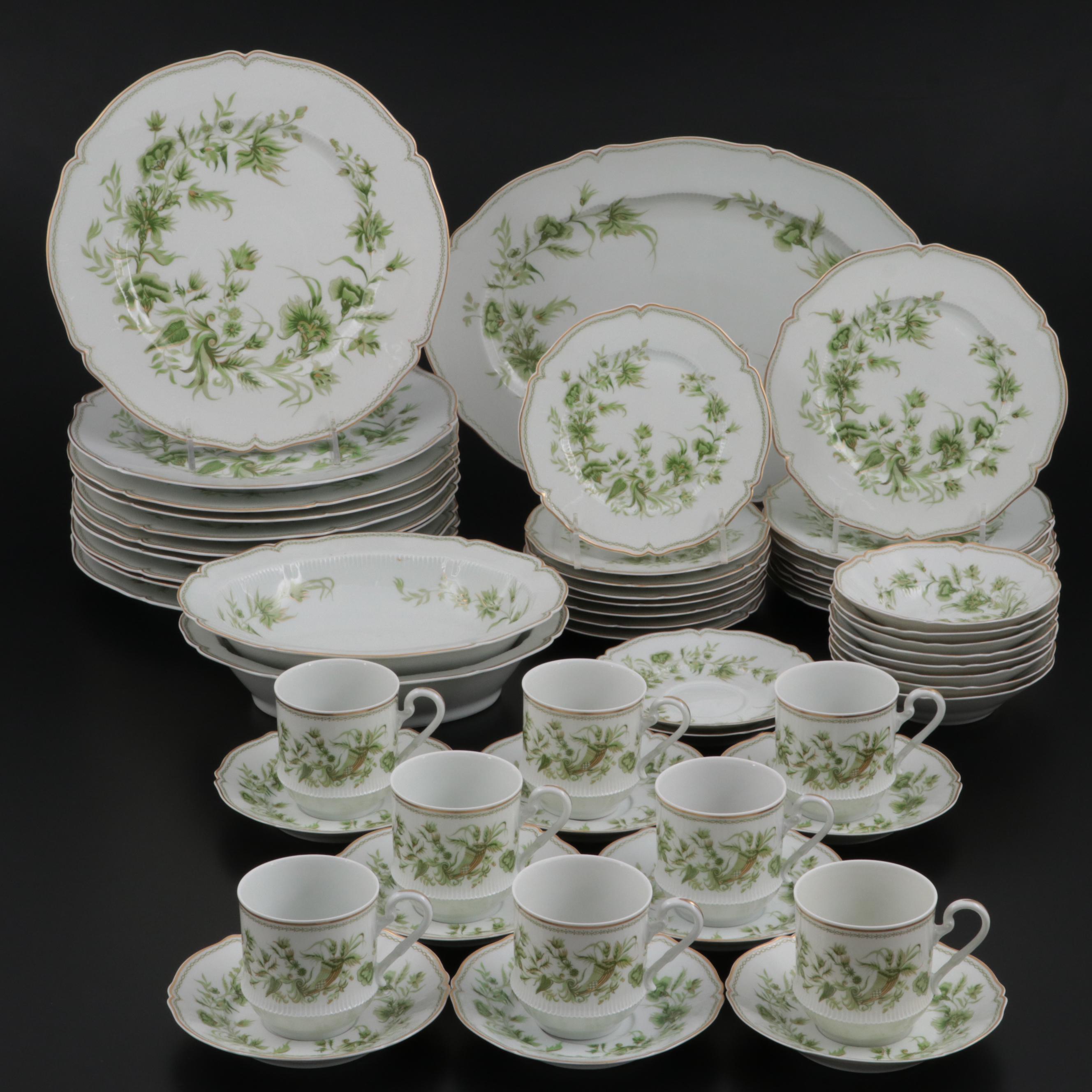 Haviland "Carette" Gold Trimmed Porcelain Dinnerware, Late 20th Century