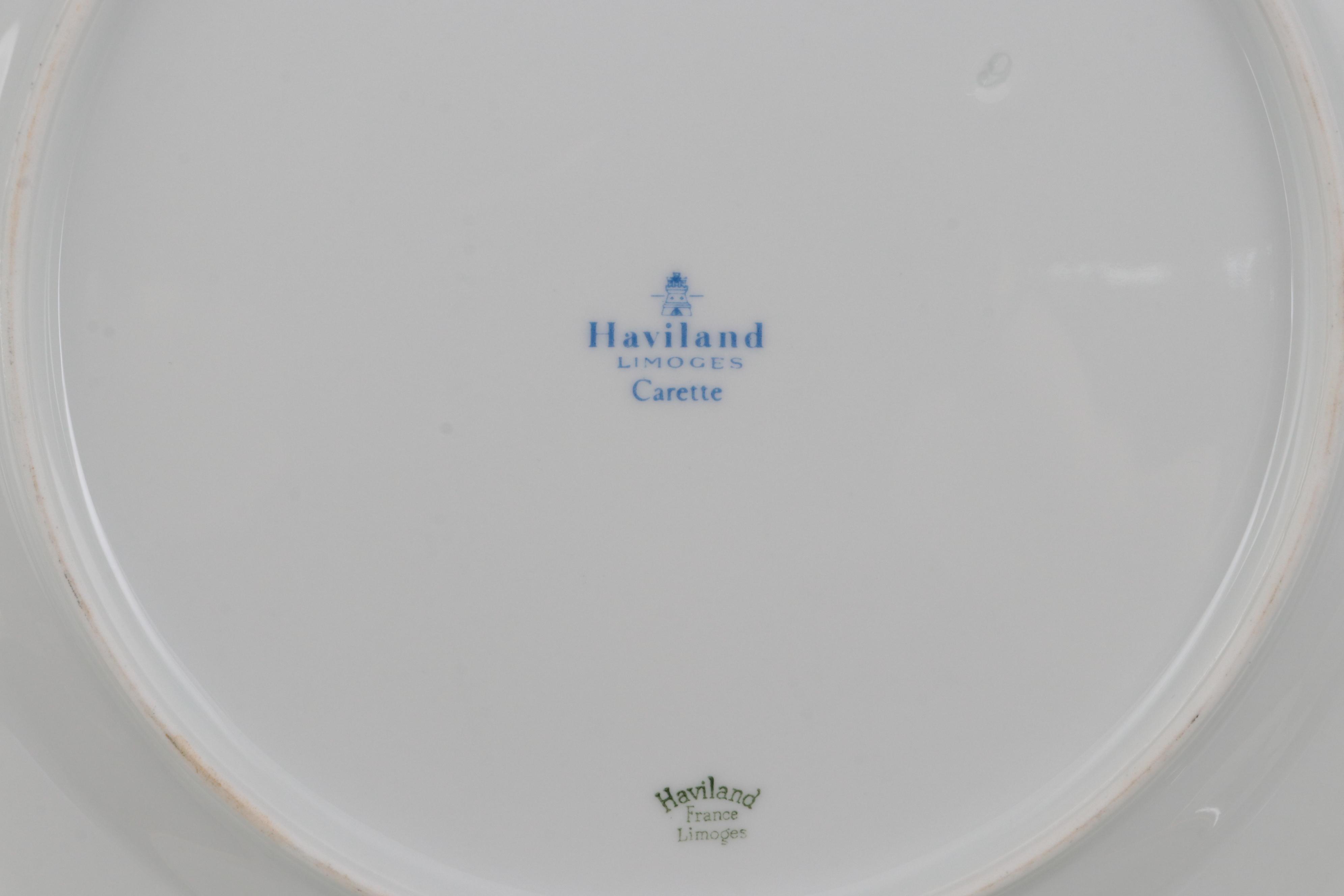 Haviland "Carette" Gold Trimmed Porcelain Dinnerware, Late 20th Century
