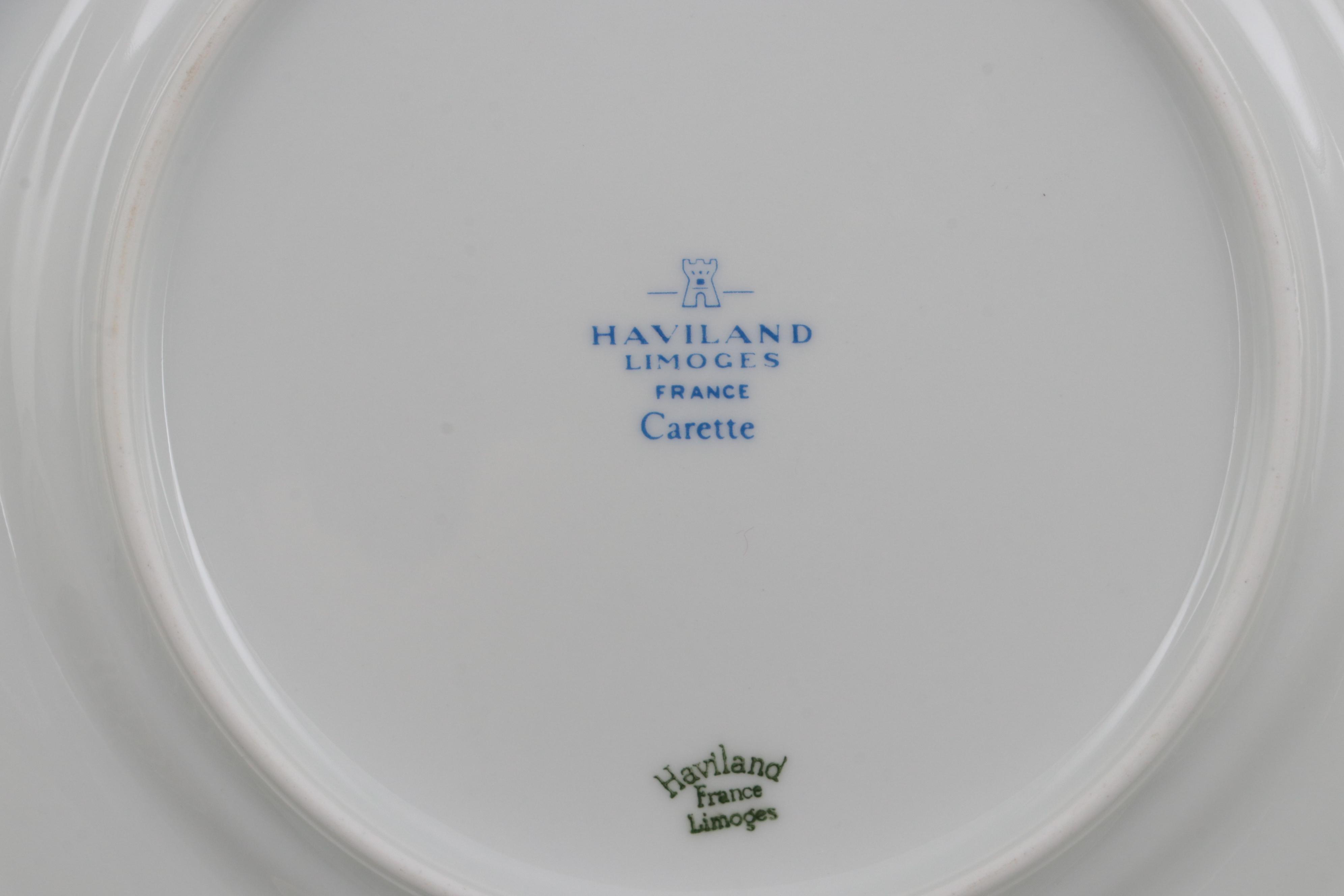 Haviland "Carette" Gold Trimmed Porcelain Dinnerware, Late 20th Century
