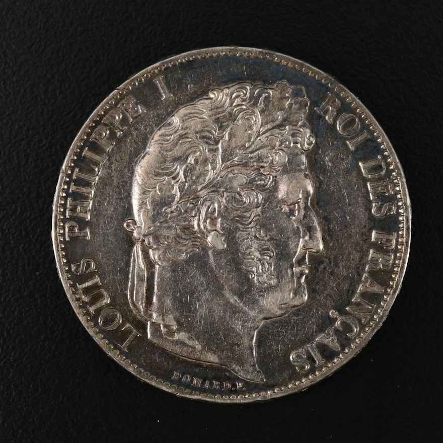 1847-A Louis Philippe I Five Francs Silver Coin