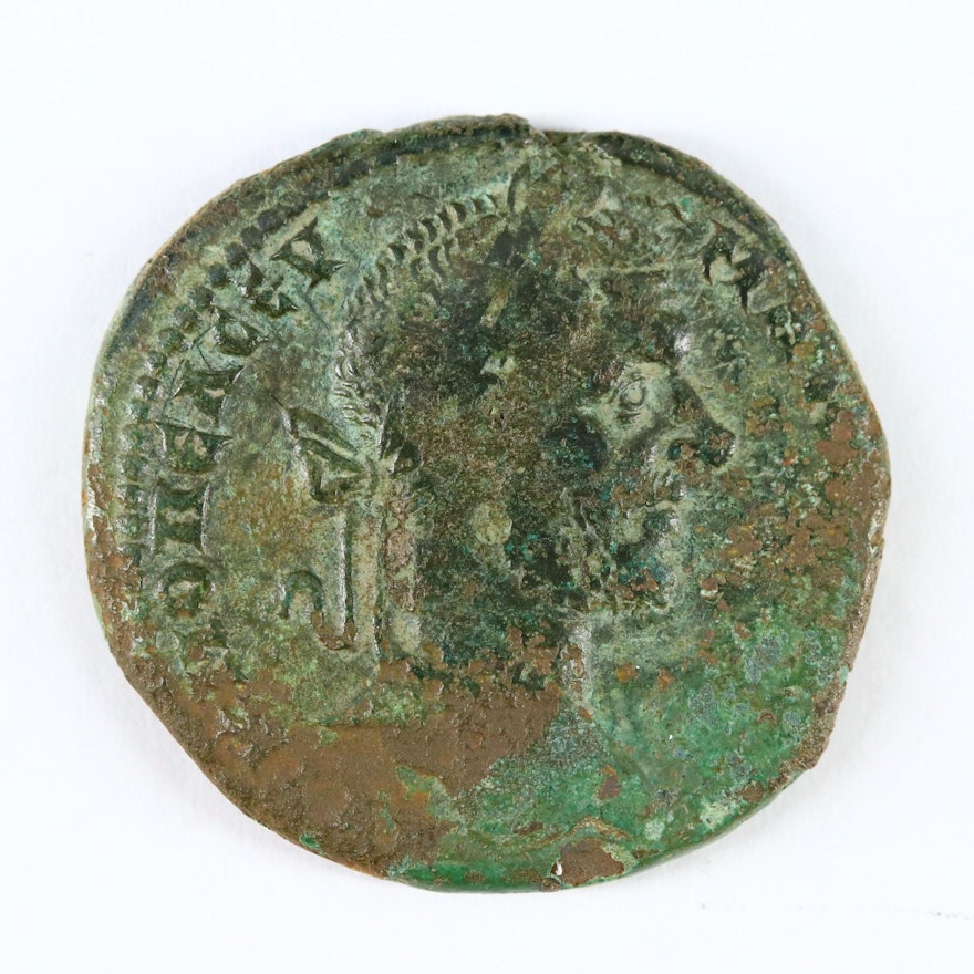 Ancient Emperor Macrinus of Nicopolis AE28 Coin, ca. 217–218