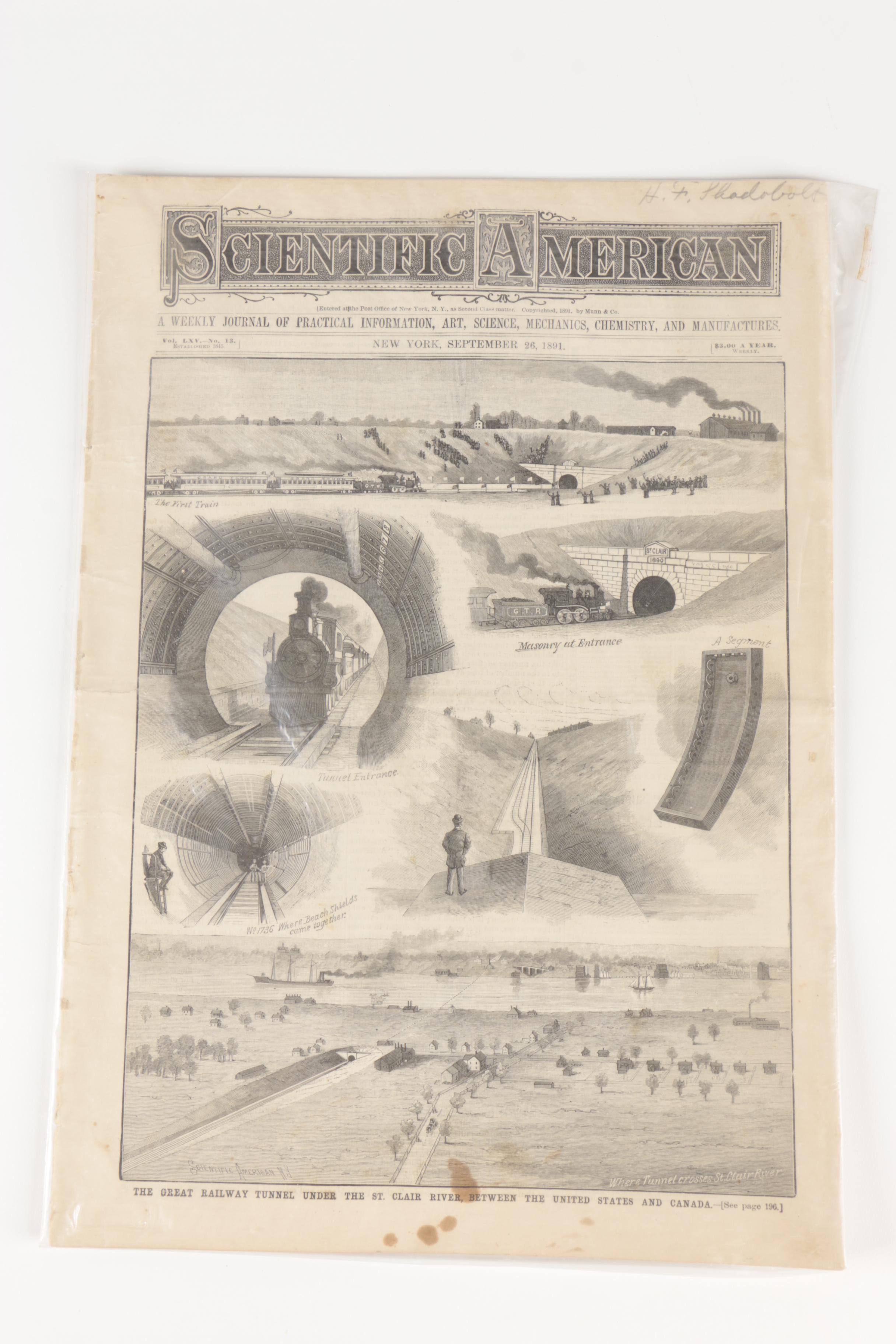 1915 "Scientific American" Magazine 70th Anniversary Issue with Other Issues