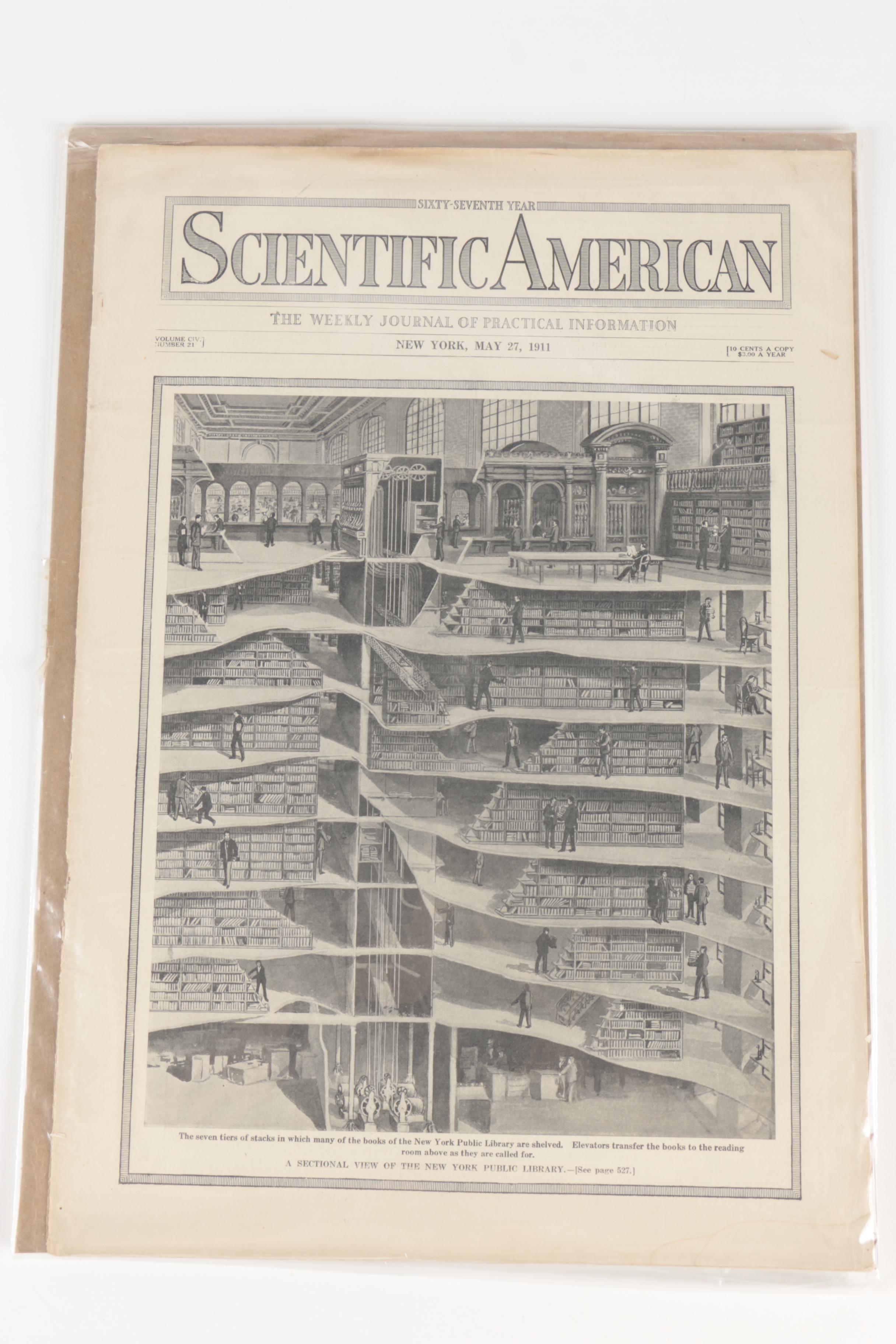 1915 "Scientific American" Magazine 70th Anniversary Issue with Other Issues