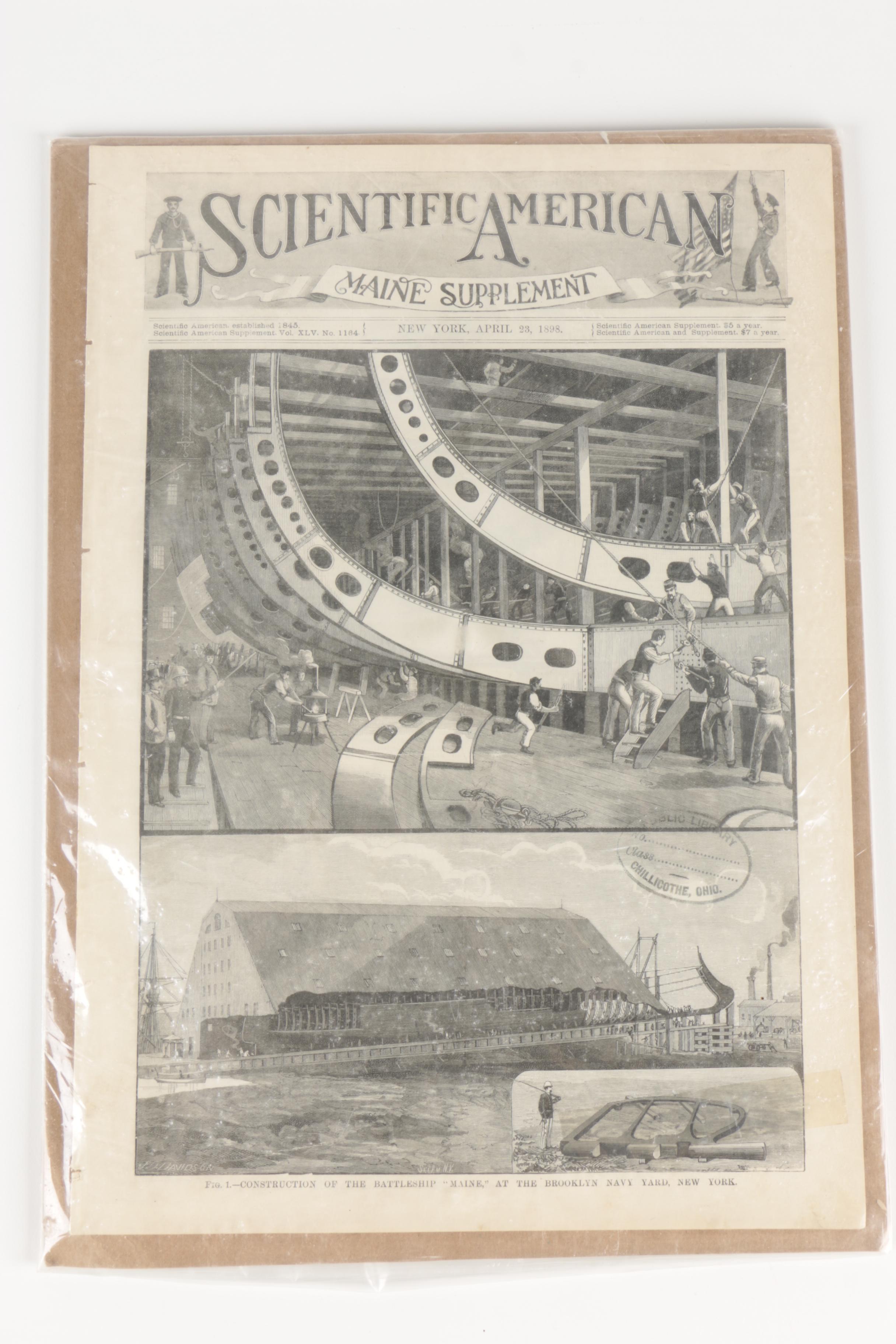 1915 "Scientific American" Magazine 70th Anniversary Issue with Other Issues