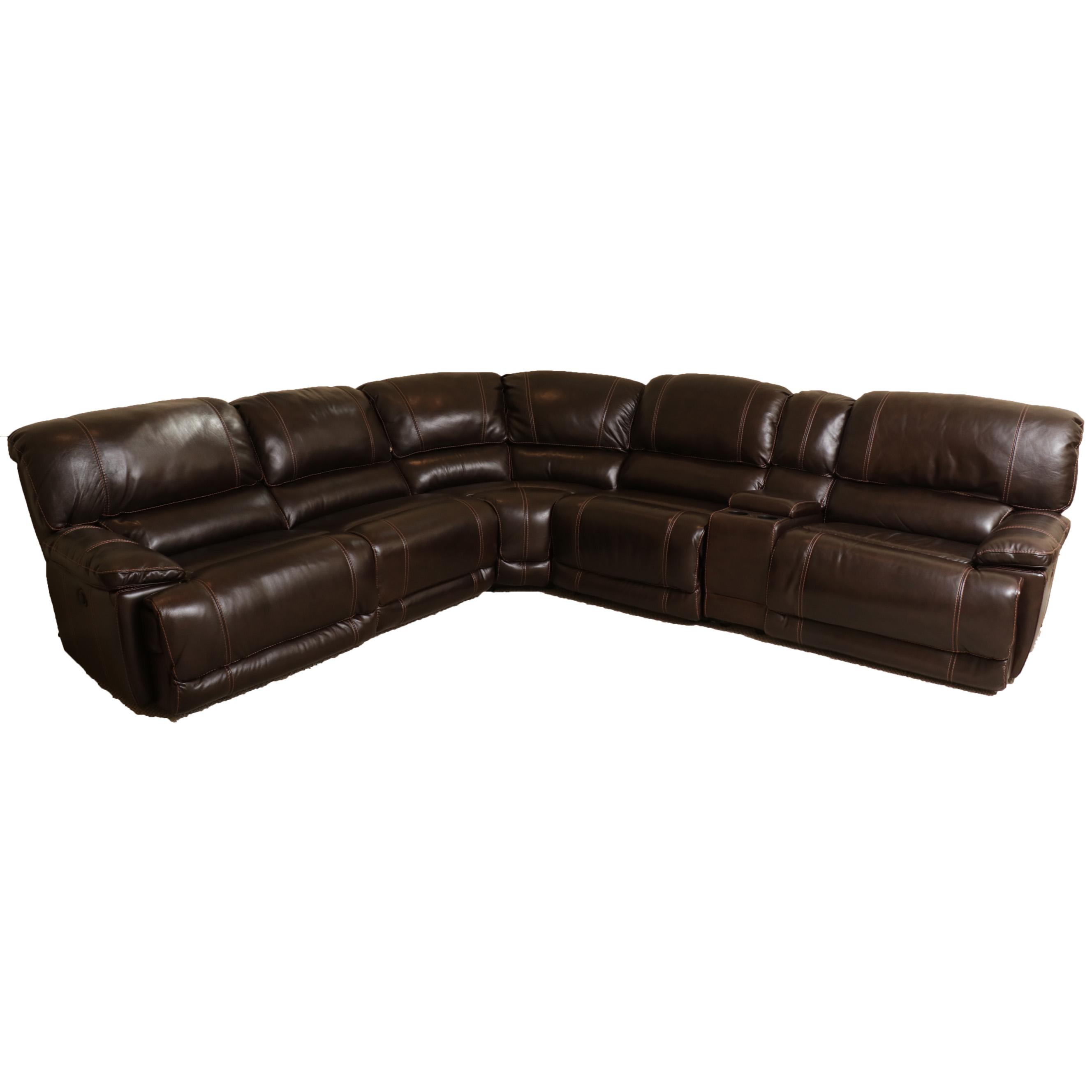 Cheers Six-Piece Faux Leather Power Reclining Sectional Sofa