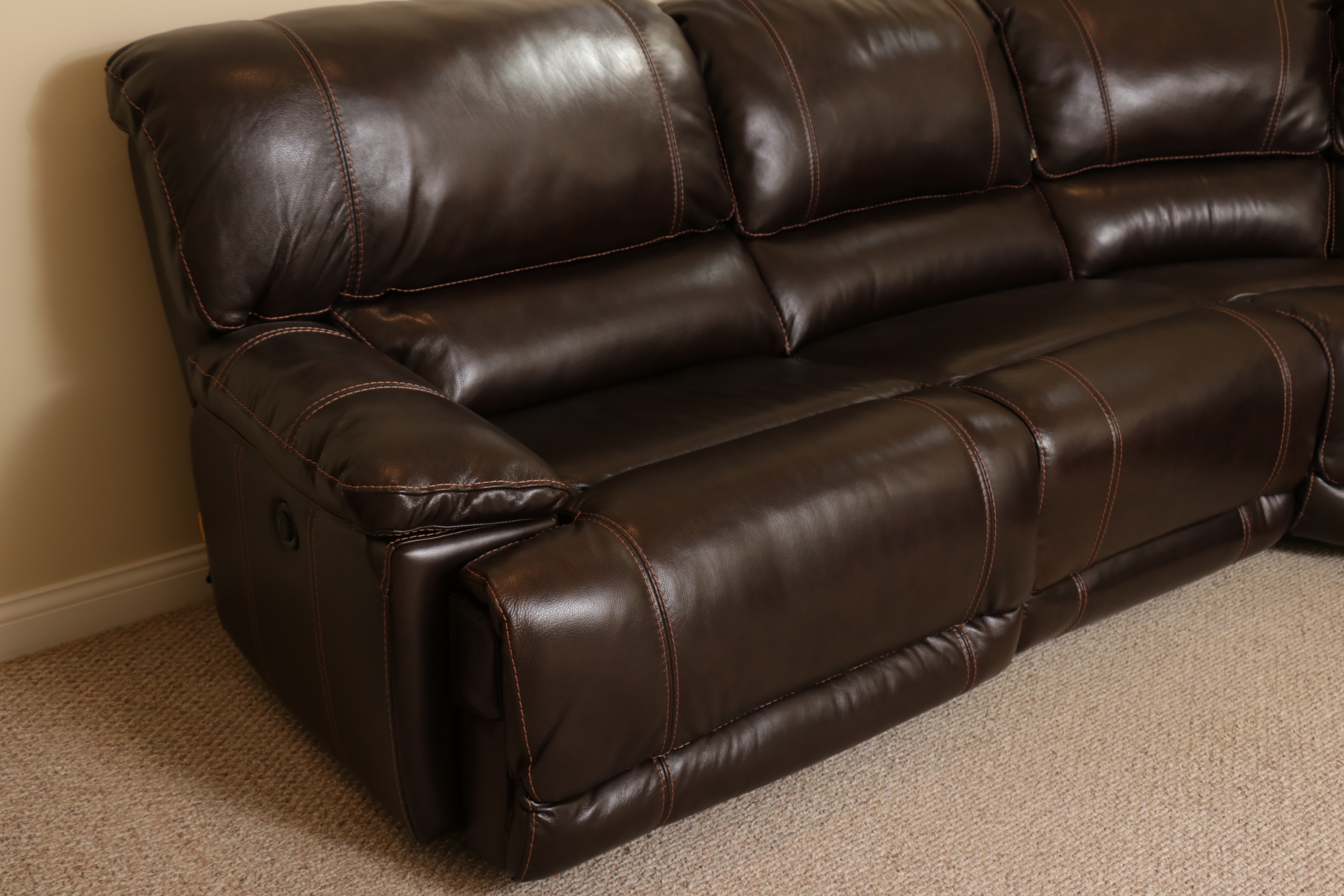 Cheers Six-Piece Faux Leather Power Reclining Sectional Sofa