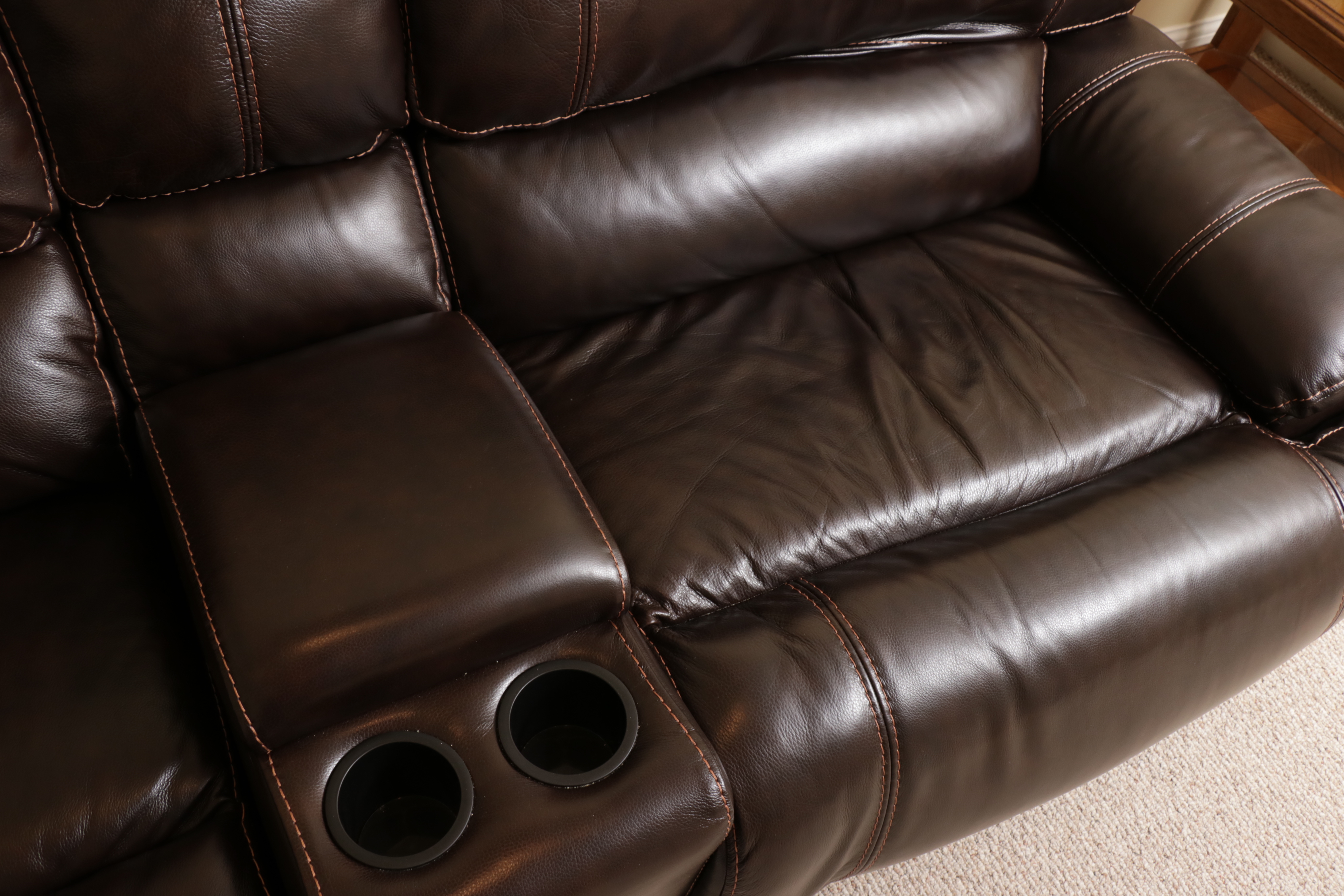 Cheers Six-Piece Faux Leather Power Reclining Sectional Sofa