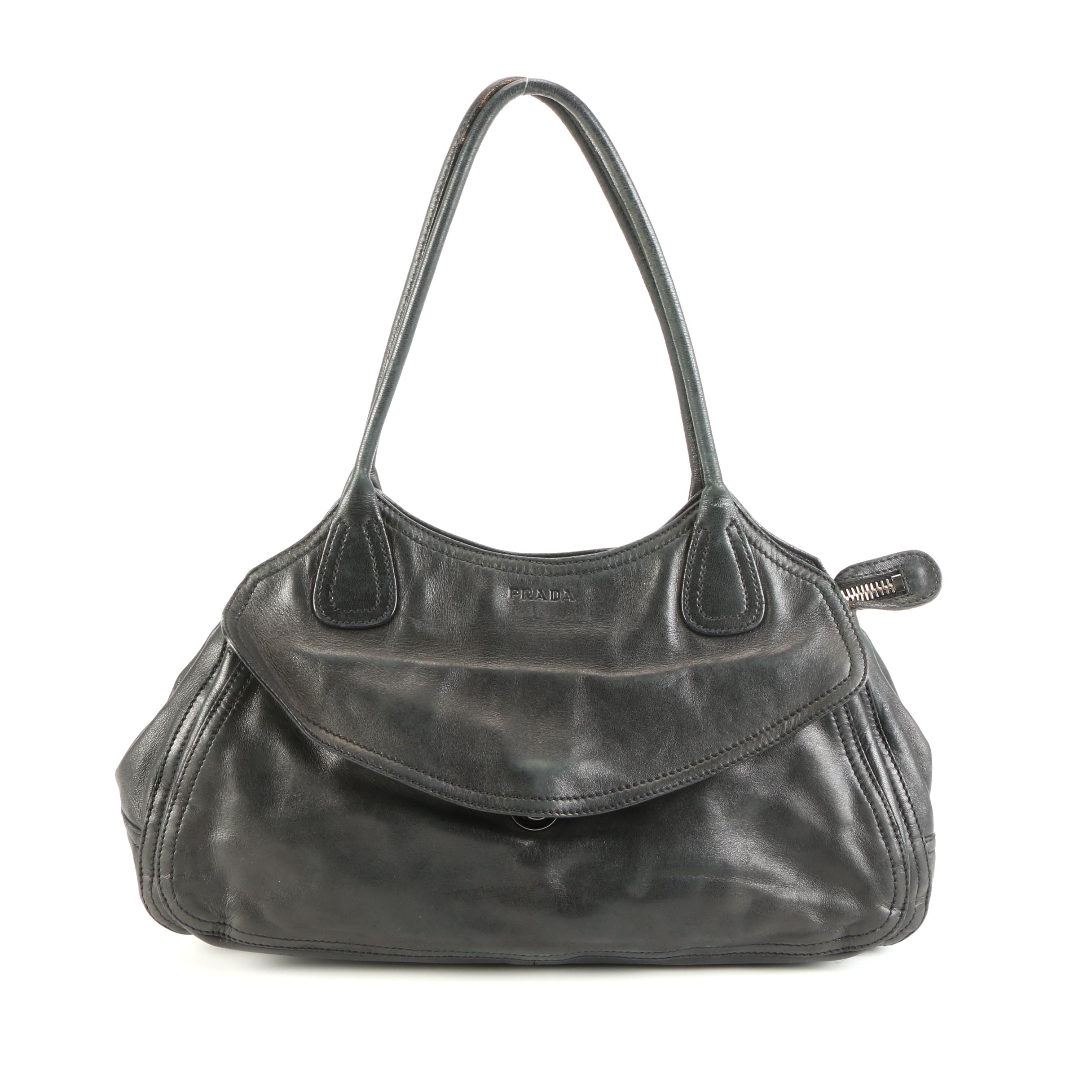 Prada Black Leather Shoulder Bag