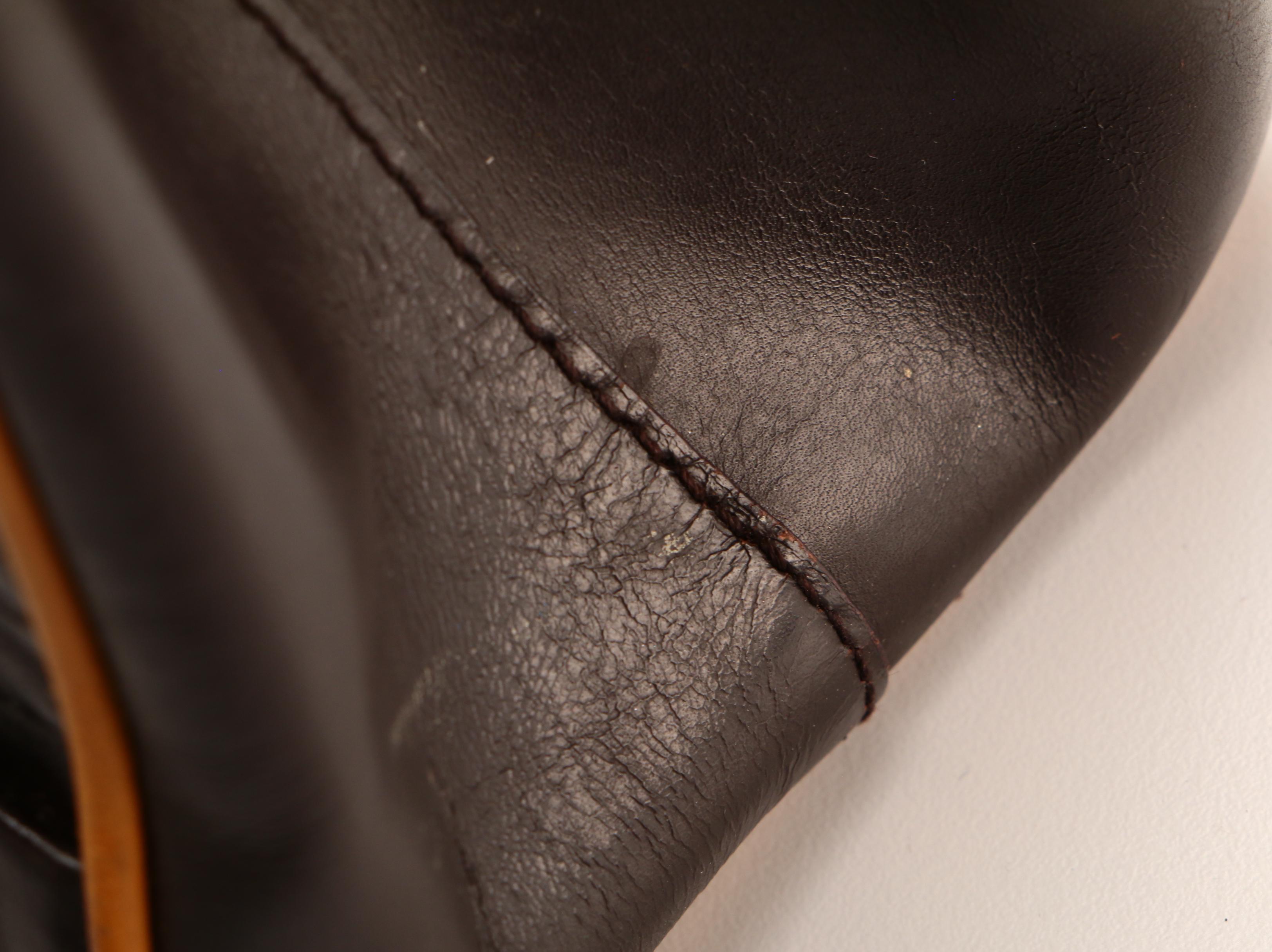 Prada Kisslock Shoulder Bag in Brown Leather with Yellow Trim