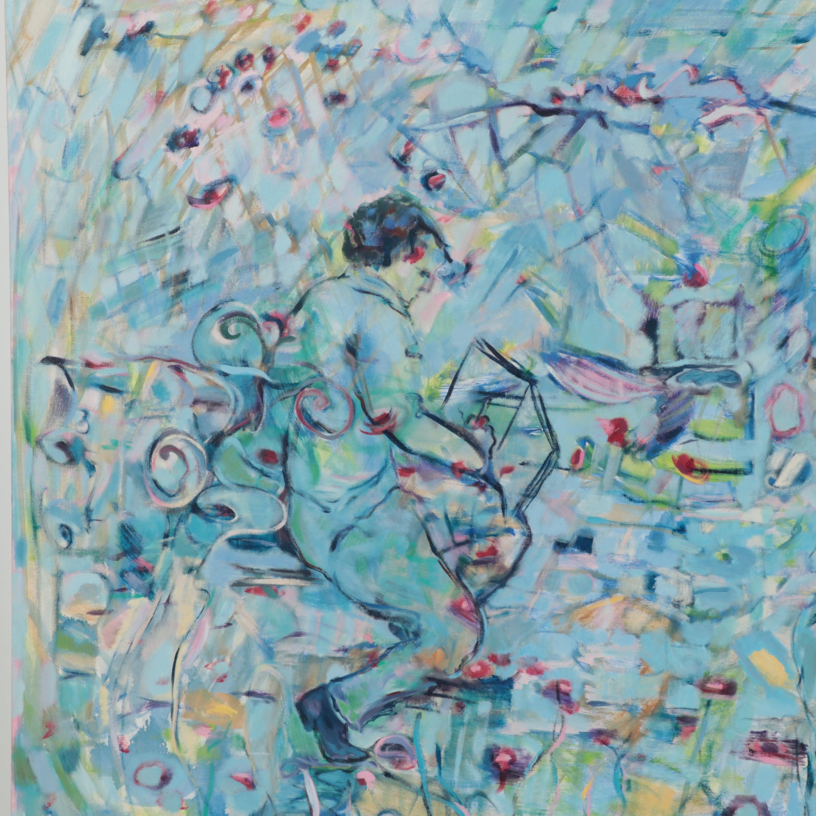 Ronald D. Newman Monumental Abstract Oil Painting