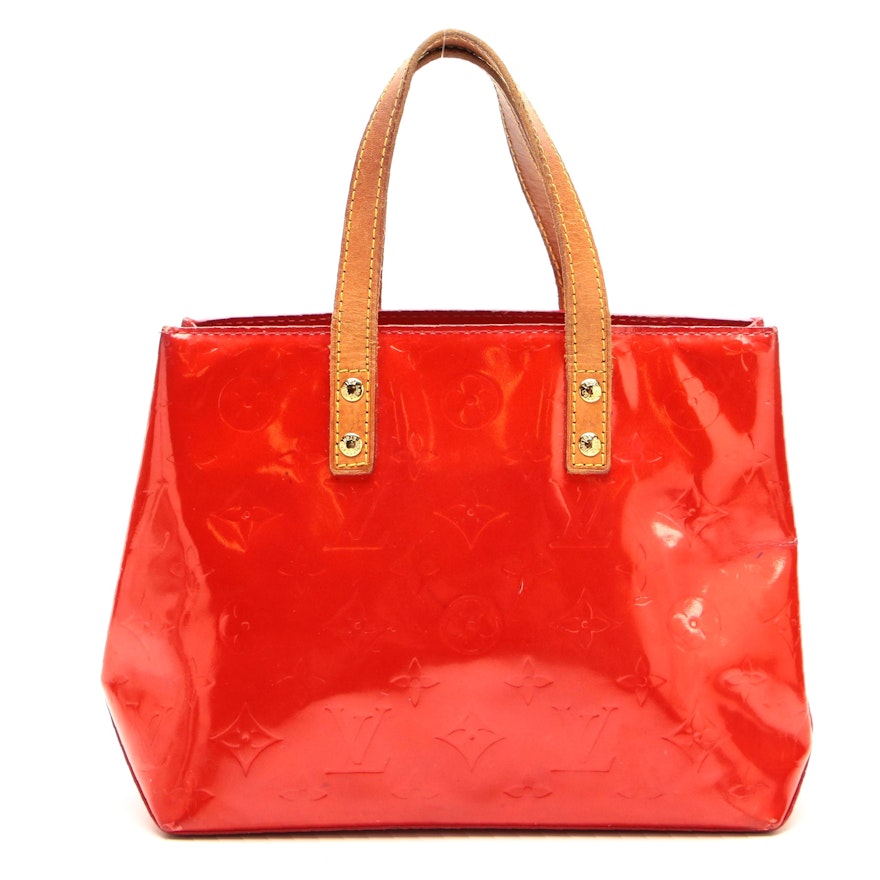 Louis Vuitton Reade PM in Red Monogram Vernis and Vachetta Leather