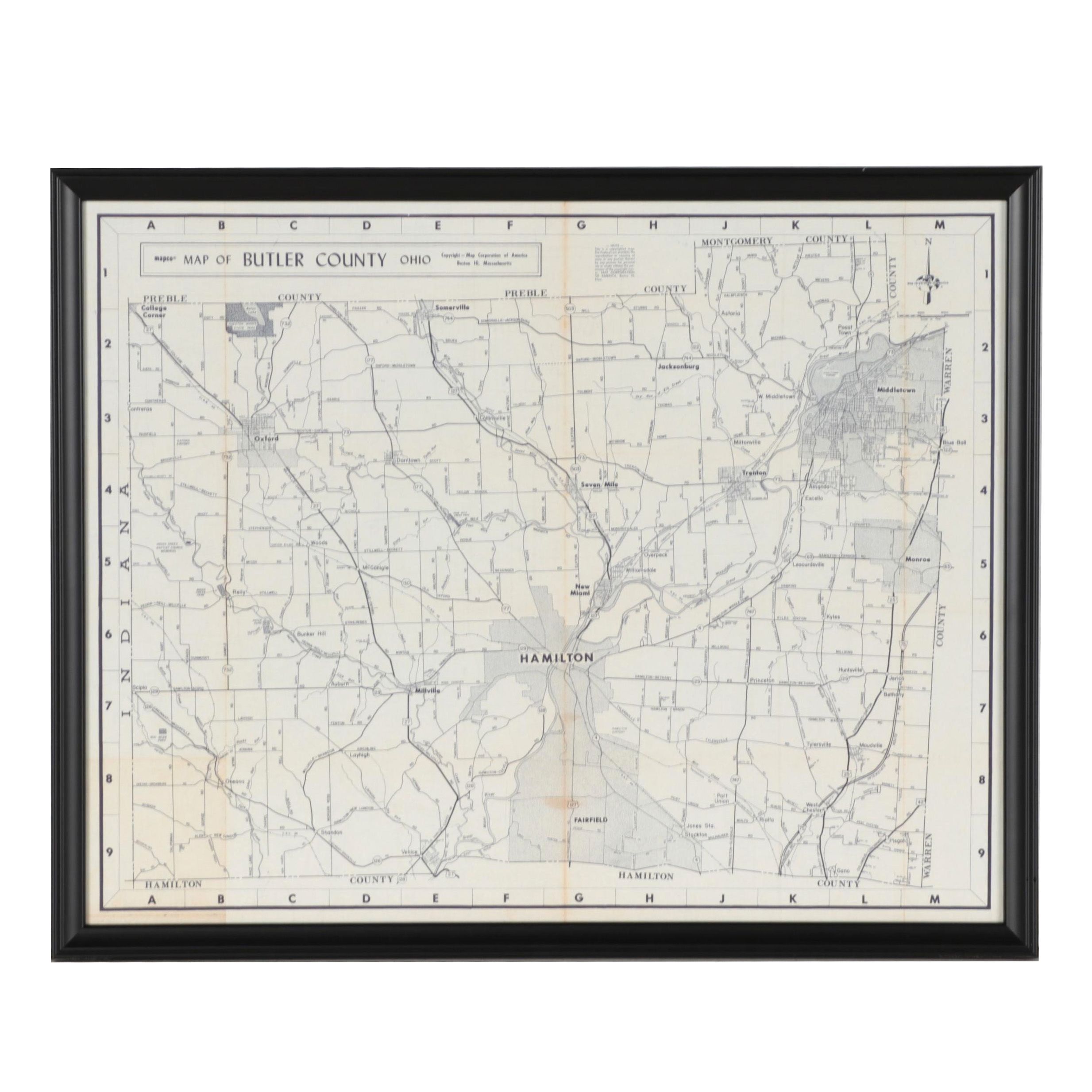 Map Corporation of American Lithograph "Map of Butler County"