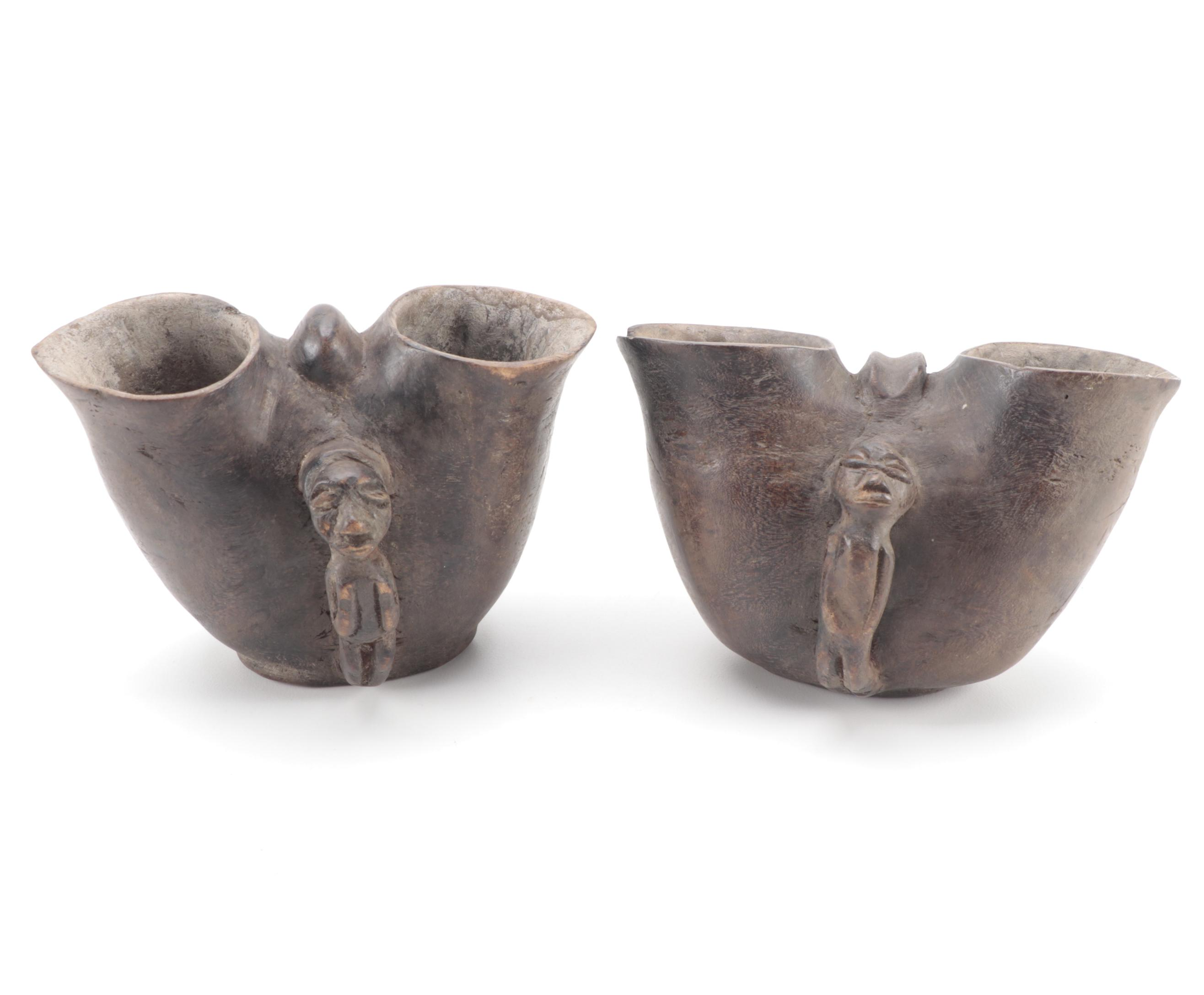 Suku/Yaka Style Cups and Papuan Inspired Figure