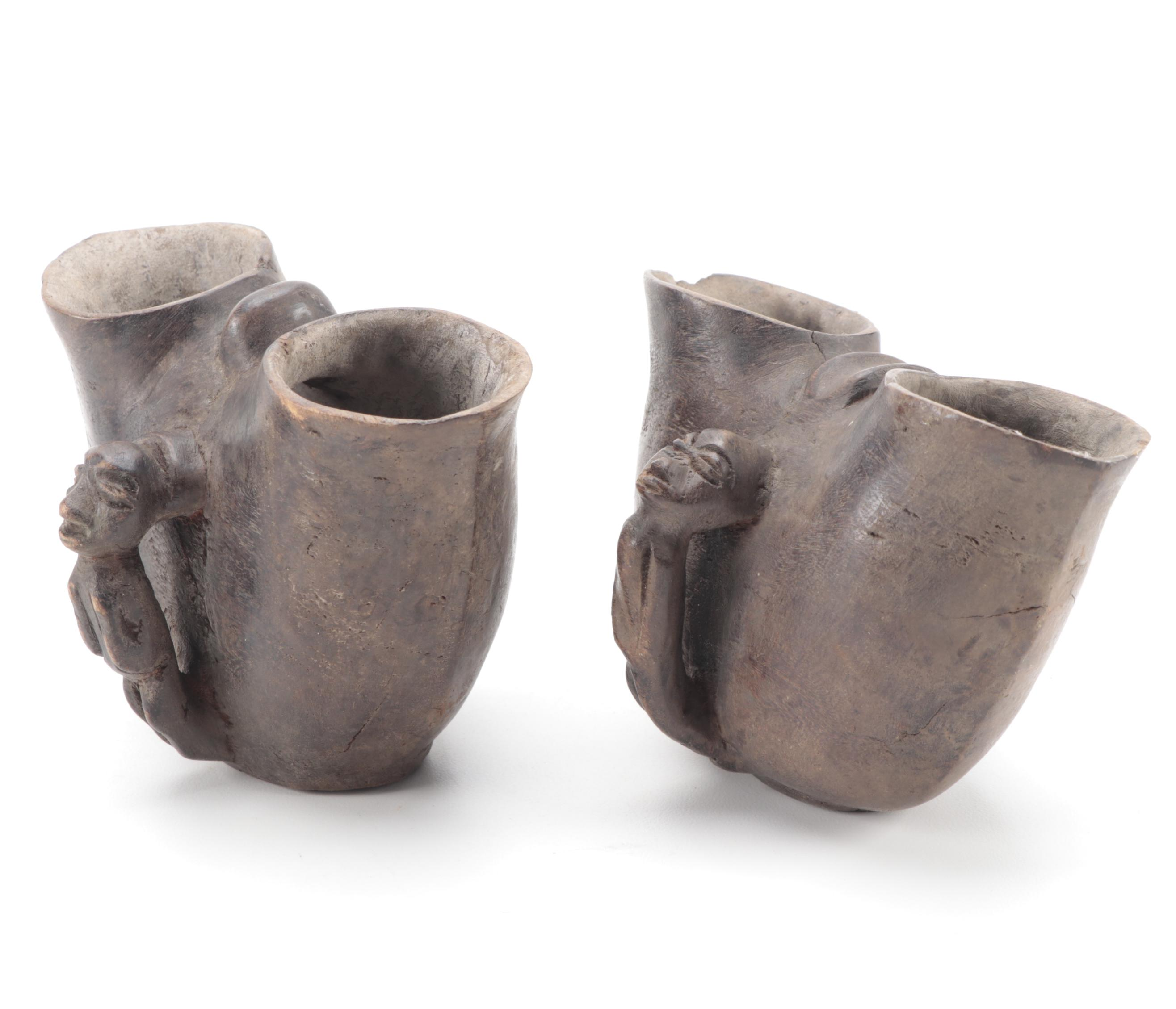 Suku/Yaka Style Cups and Papuan Inspired Figure