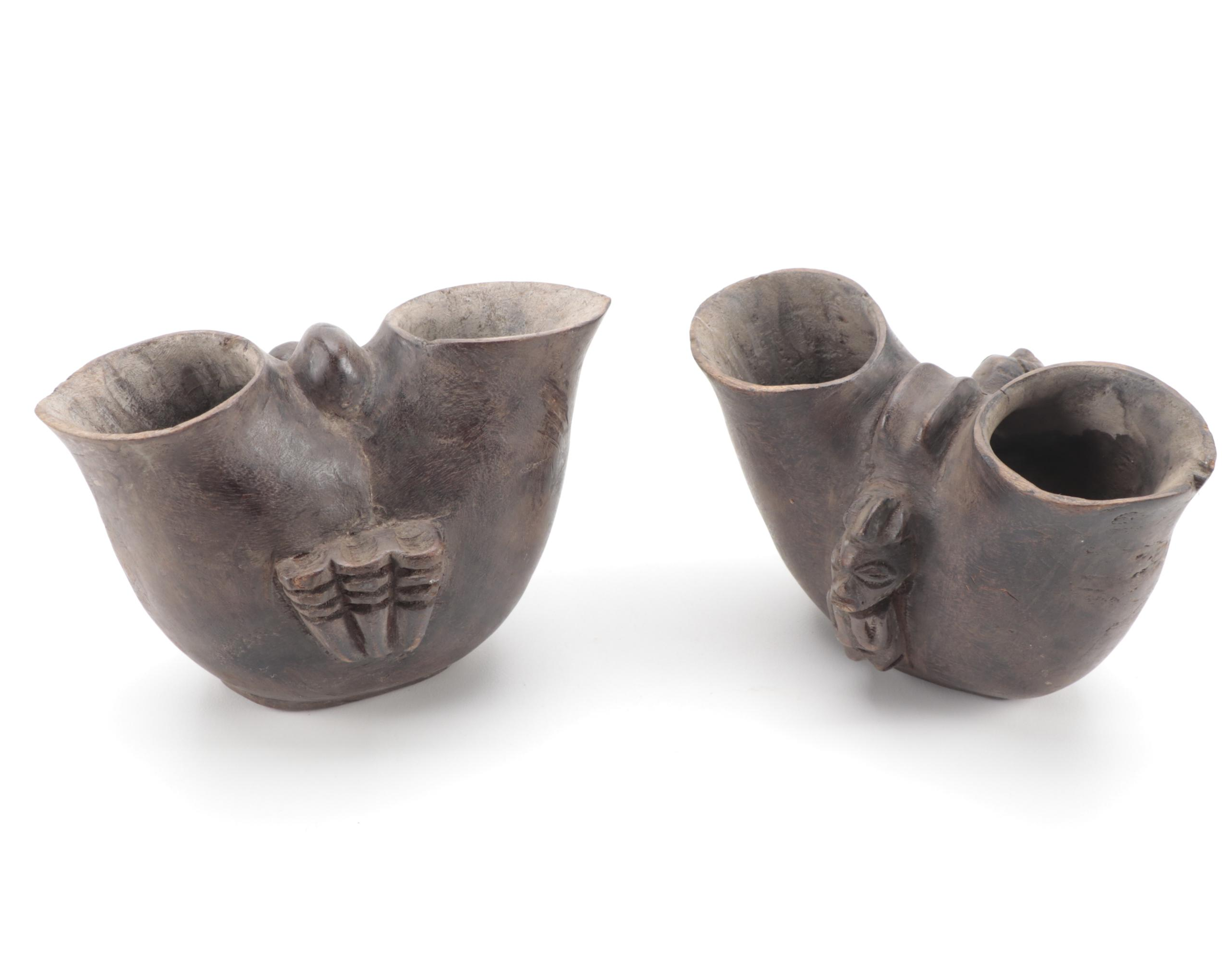 Suku/Yaka Style Cups and Papuan Inspired Figure