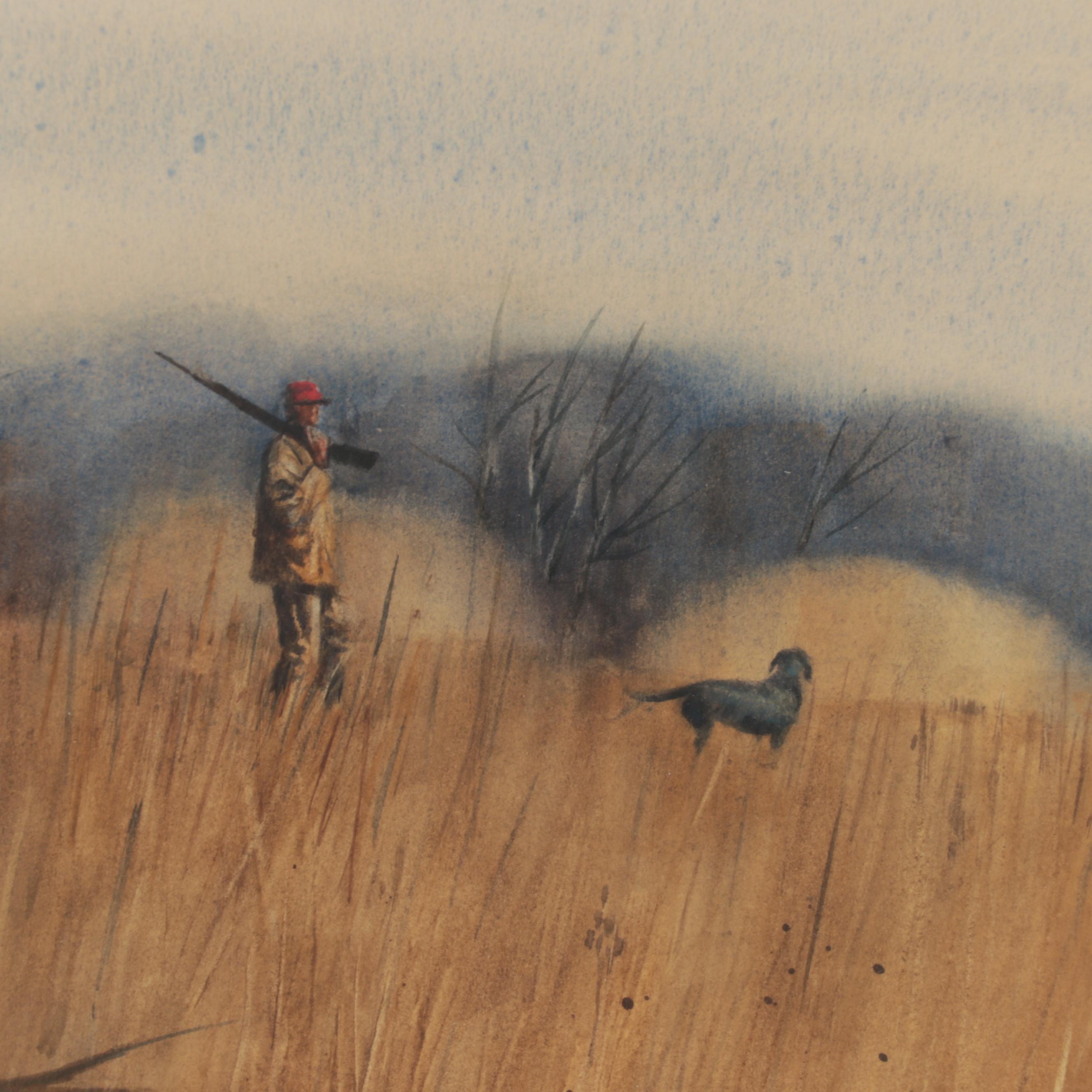 Jack O'Hara Watercolor Painting of Hunting Scene, Late 20th Century