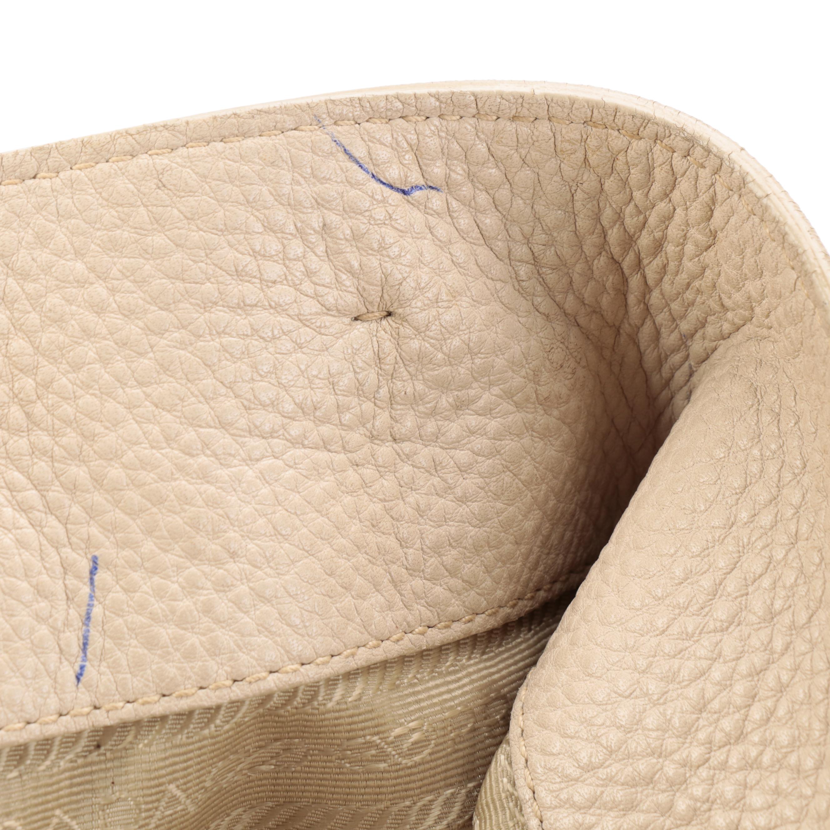 Prada Tote Bag in Pebbled Leather with Detachable Shoulder Strap