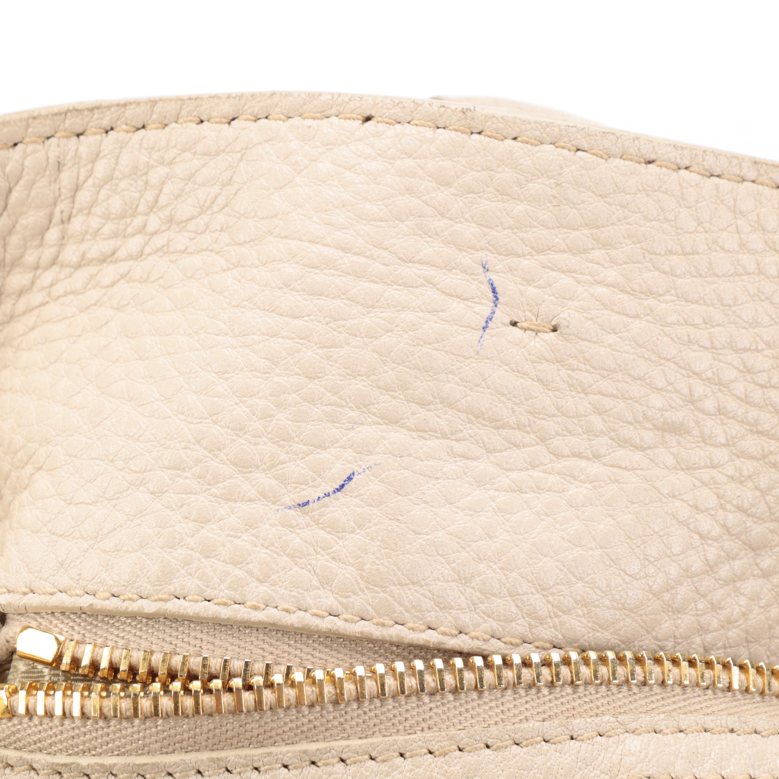 Prada Tote Bag in Pebbled Leather with Detachable Shoulder Strap