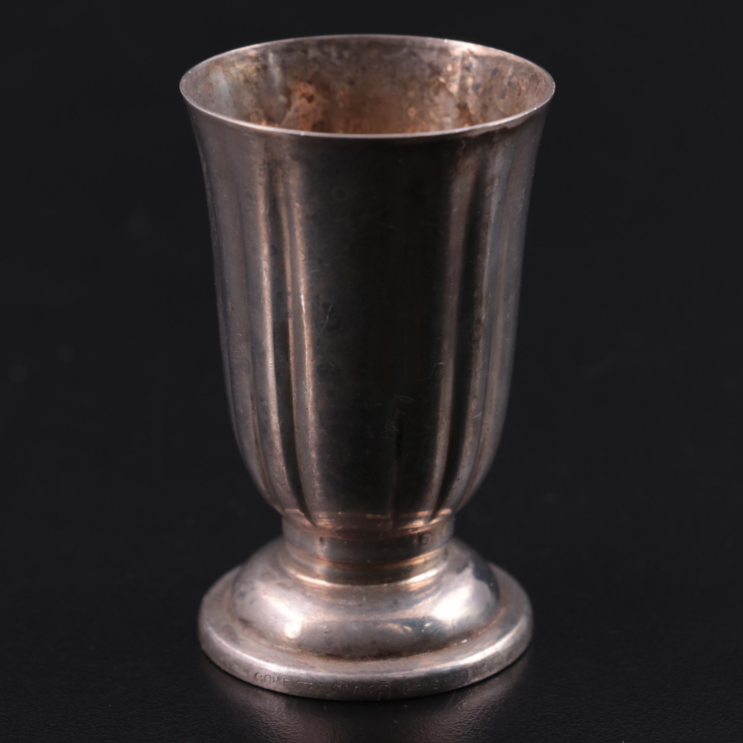 C.G. Hallberg Silver Plate Cordial Glasses, Early to Mid 20th Century