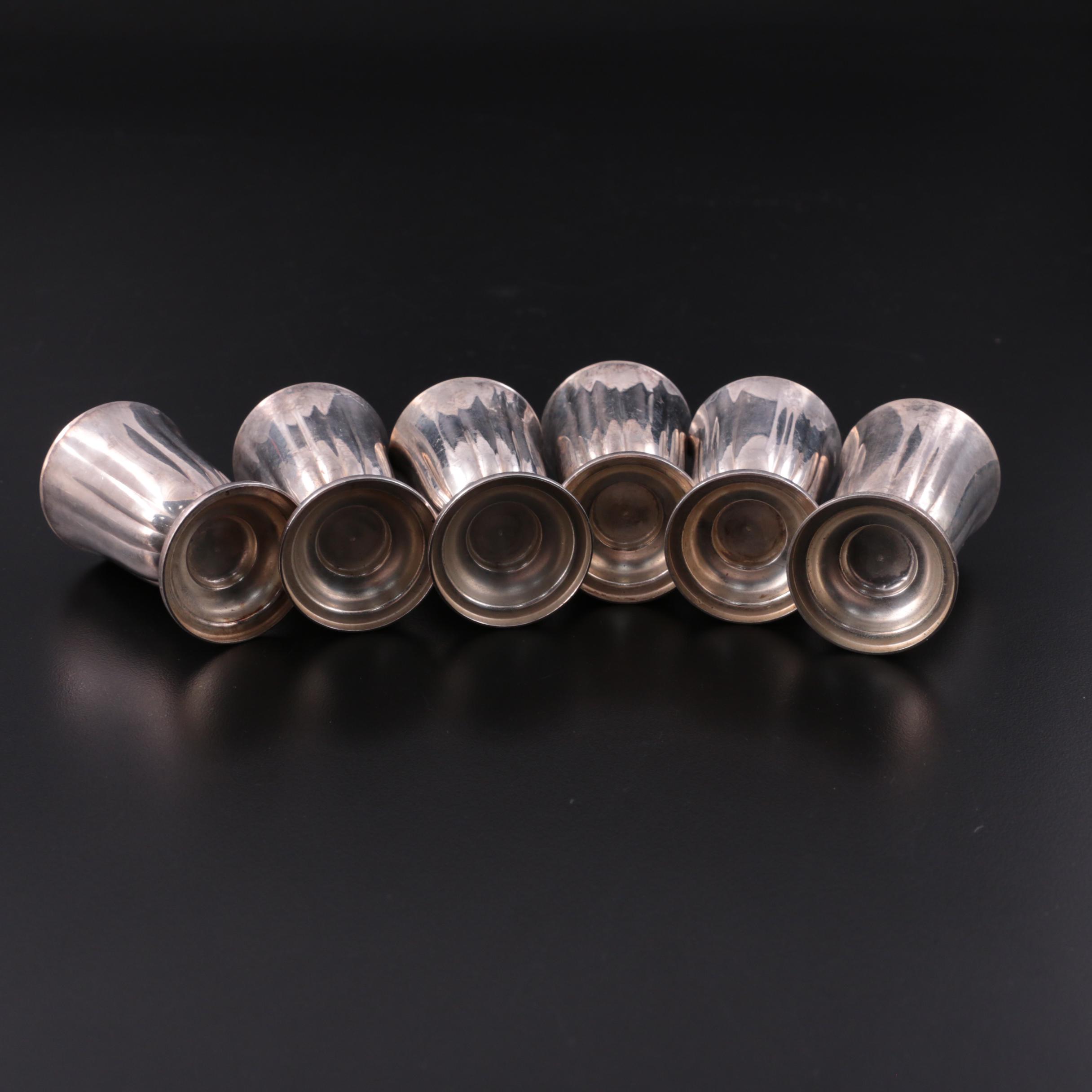 C.G. Hallberg Silver Plate Cordial Glasses, Early to Mid 20th Century