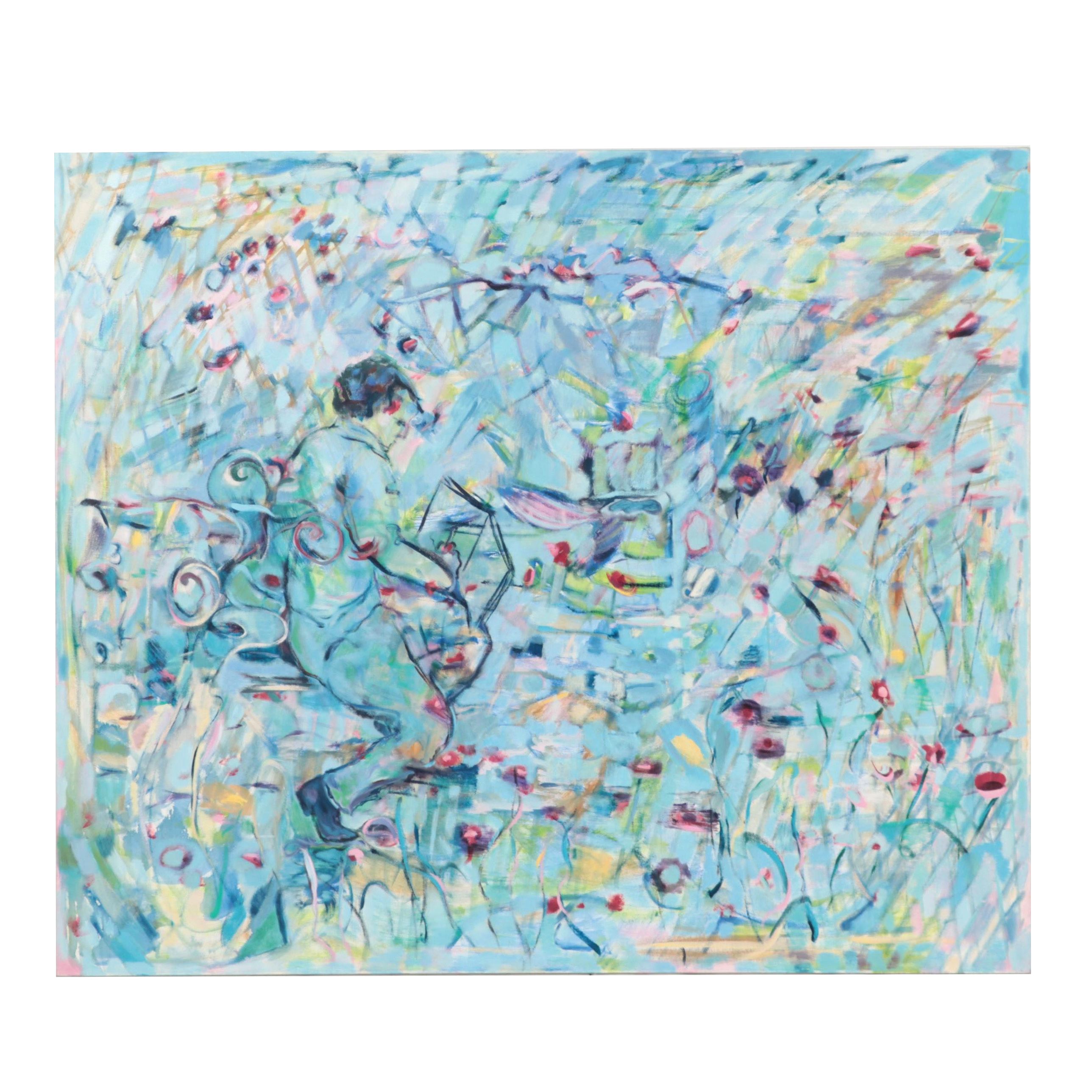 Ronald D. Newman Monumental Abstract Oil Painting