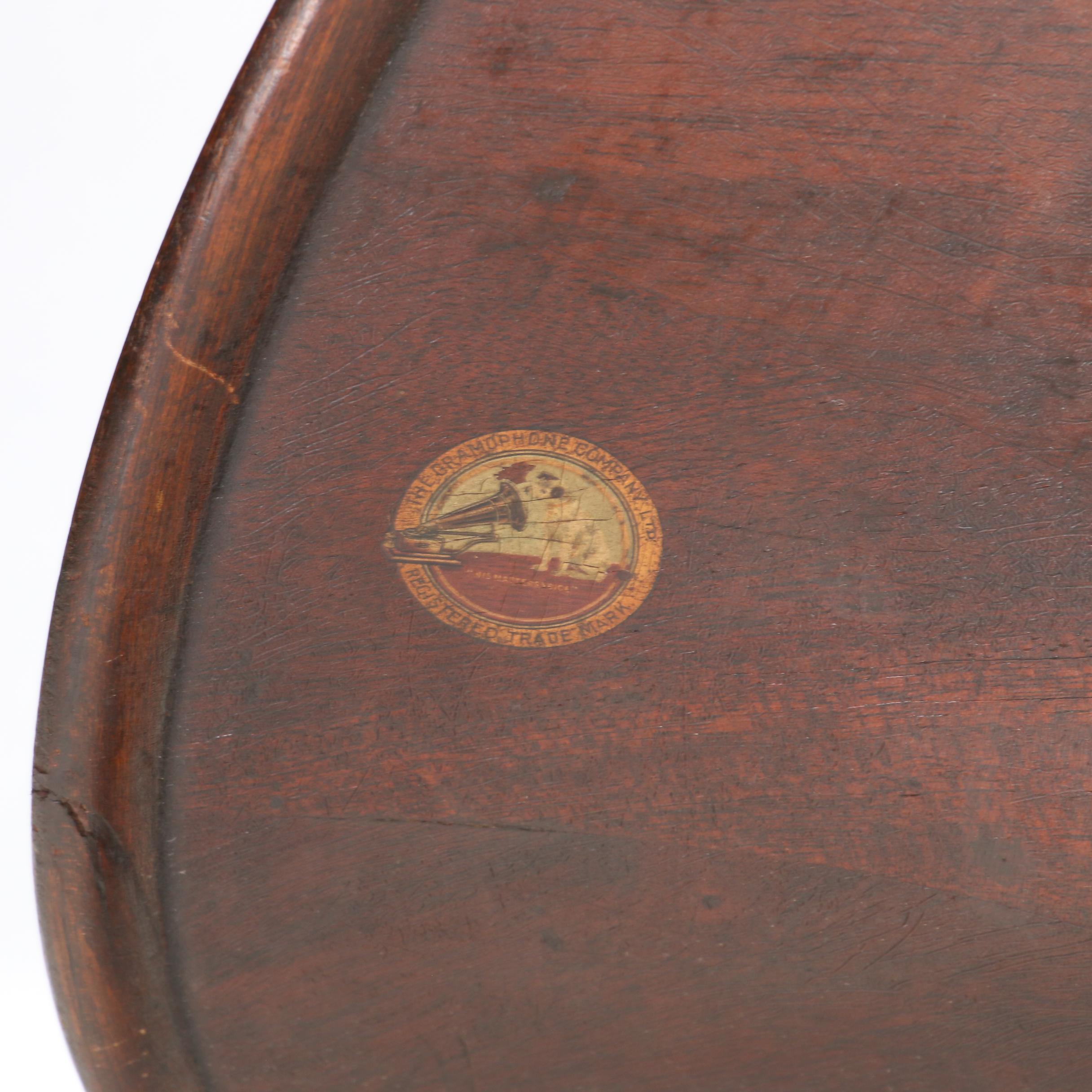 Gramophone Intermediate Monarch Wind Up 78 Record Player with Horn, ca 1908